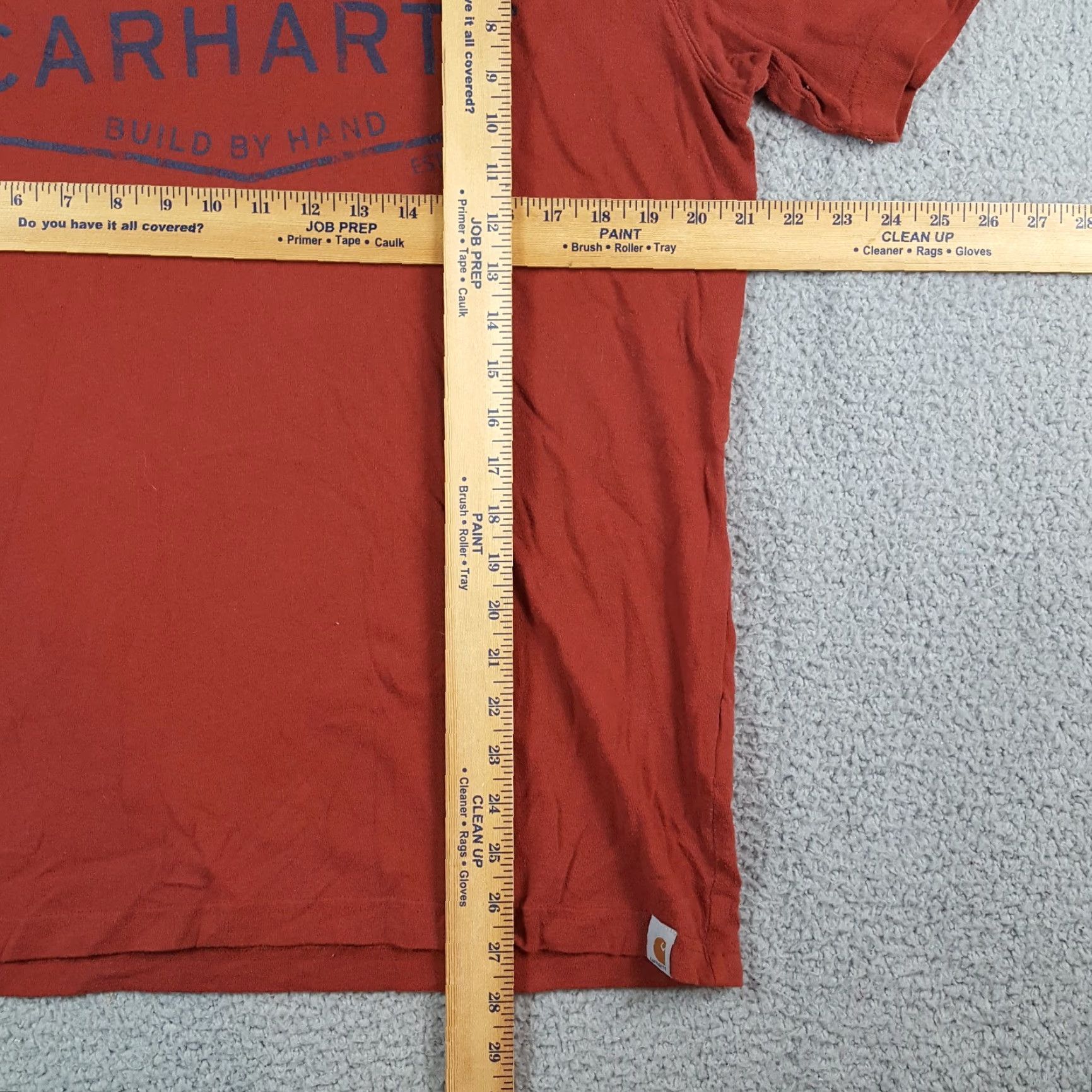 Carhartt VINTAGE Carhartt Workwear Spell Out Logo T Shirt Mens Size M Relaxed Rust Red 90s Workwear Logo Embroidered Cotton Shirt Size US M / EU 48-50 / 2 - 8 Thumbnail