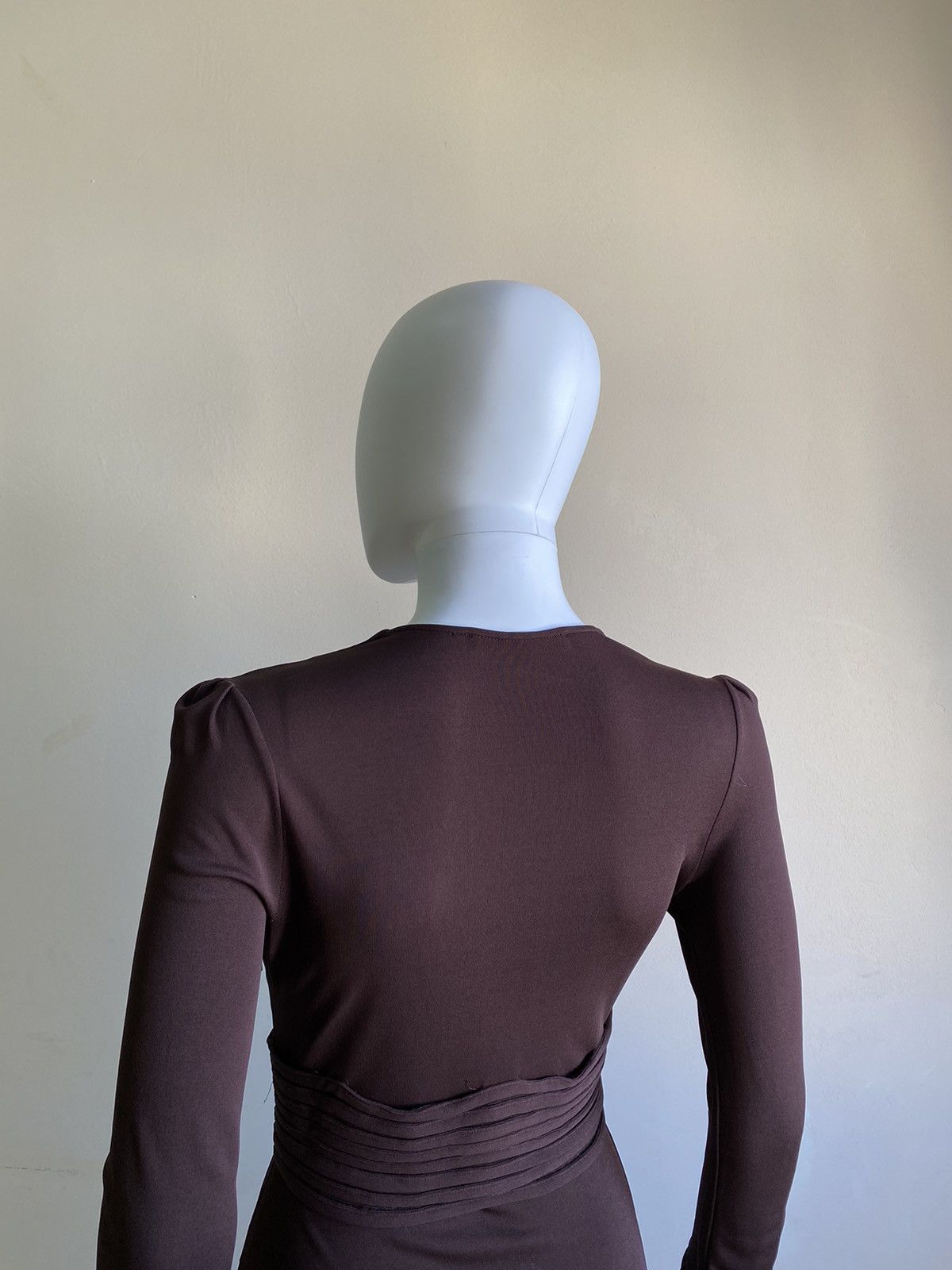 Gucci Gucci Womens Chocolate Brown V Neck Knee Length Dress Size M Size M / US 6-8 / IT 42-44 - 10 Thumbnail
