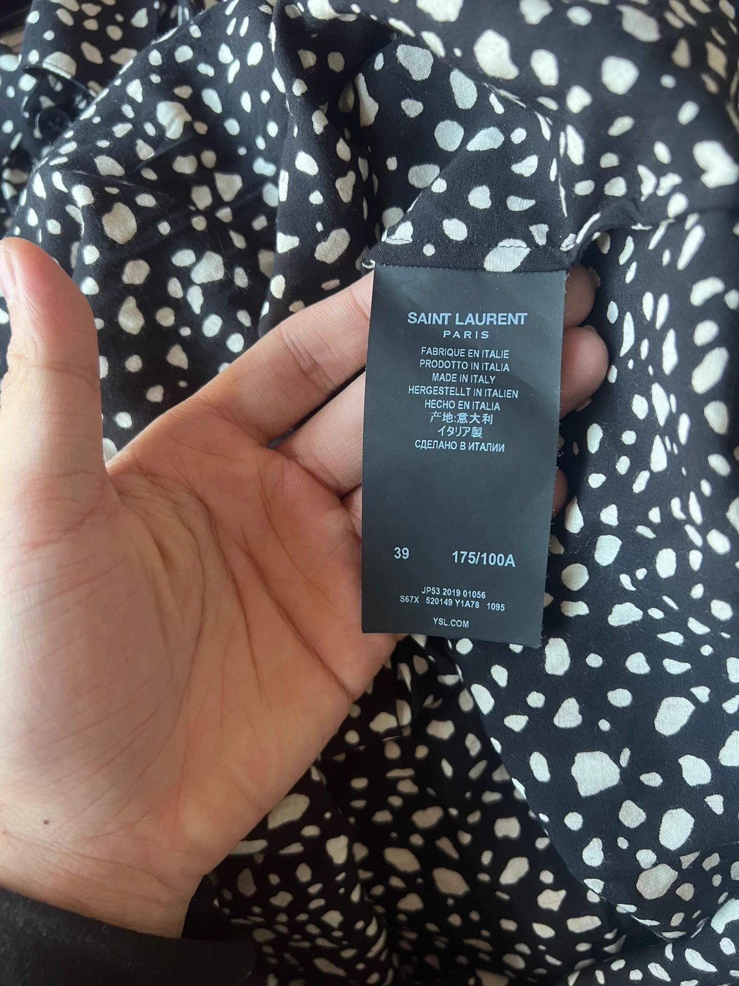 Saint Laurent Paris Saint Laurent SLP20SS Leopard Print Polka Dot Shirt Size US L / EU 52-54 / 3 - 6 Thumbnail