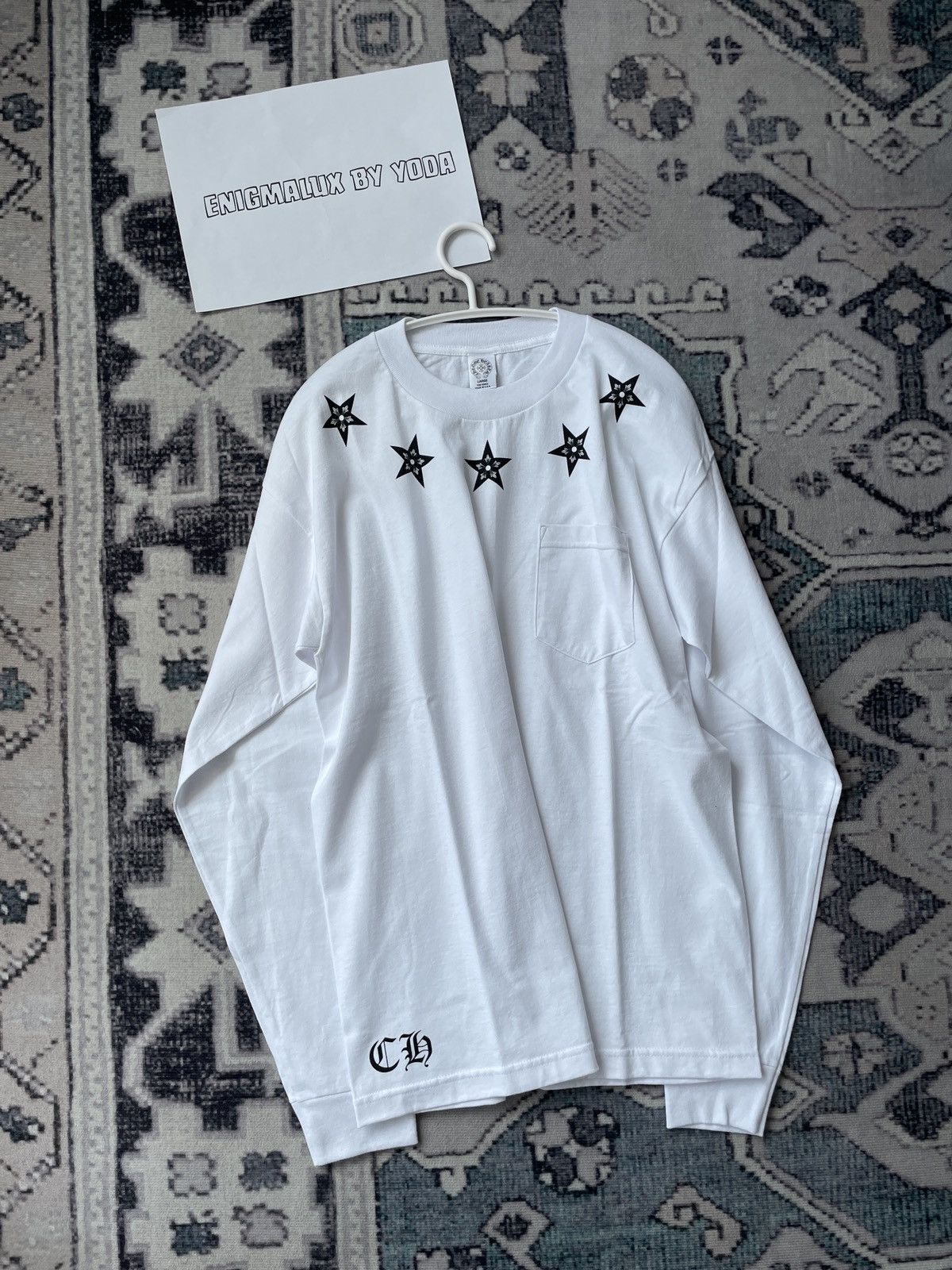 image of Chrome Hearts Made In Hollywood, California Usa Tee in White, Men's (Size Large)