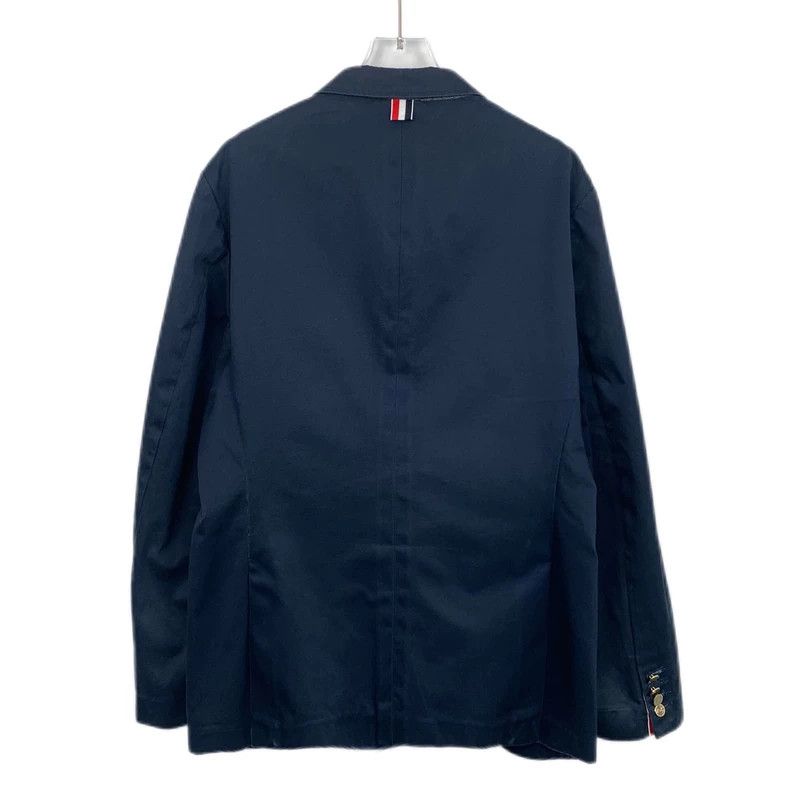 Thom Browne Thom Browne Size 4 Dark blue gold buckle lapel cotton suit Size 42R - 2 Thumbnail