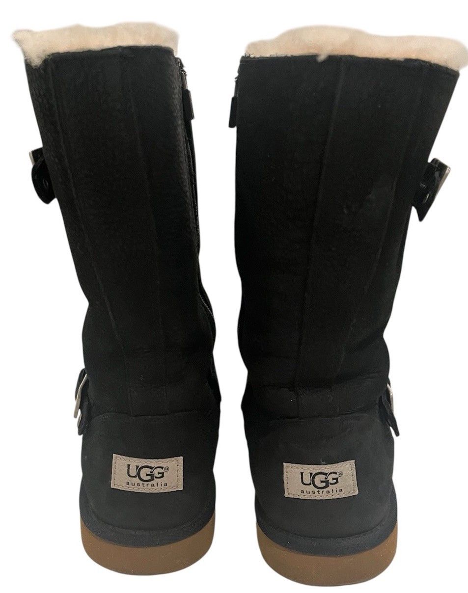 Ugg UGG Kengsington Leather Sheepskin Buckles Moto Boots Size US 6 / IT 36 - 11 Thumbnail