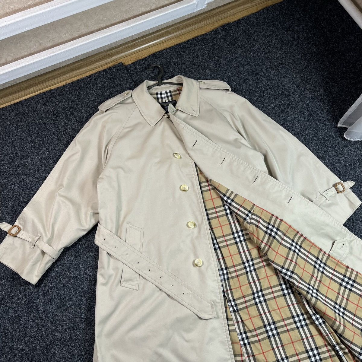 Burberry Burberrys Coat Trench Jacket Nova Check vintage Size US XL / EU 56 / 4 - 3 Thumbnail