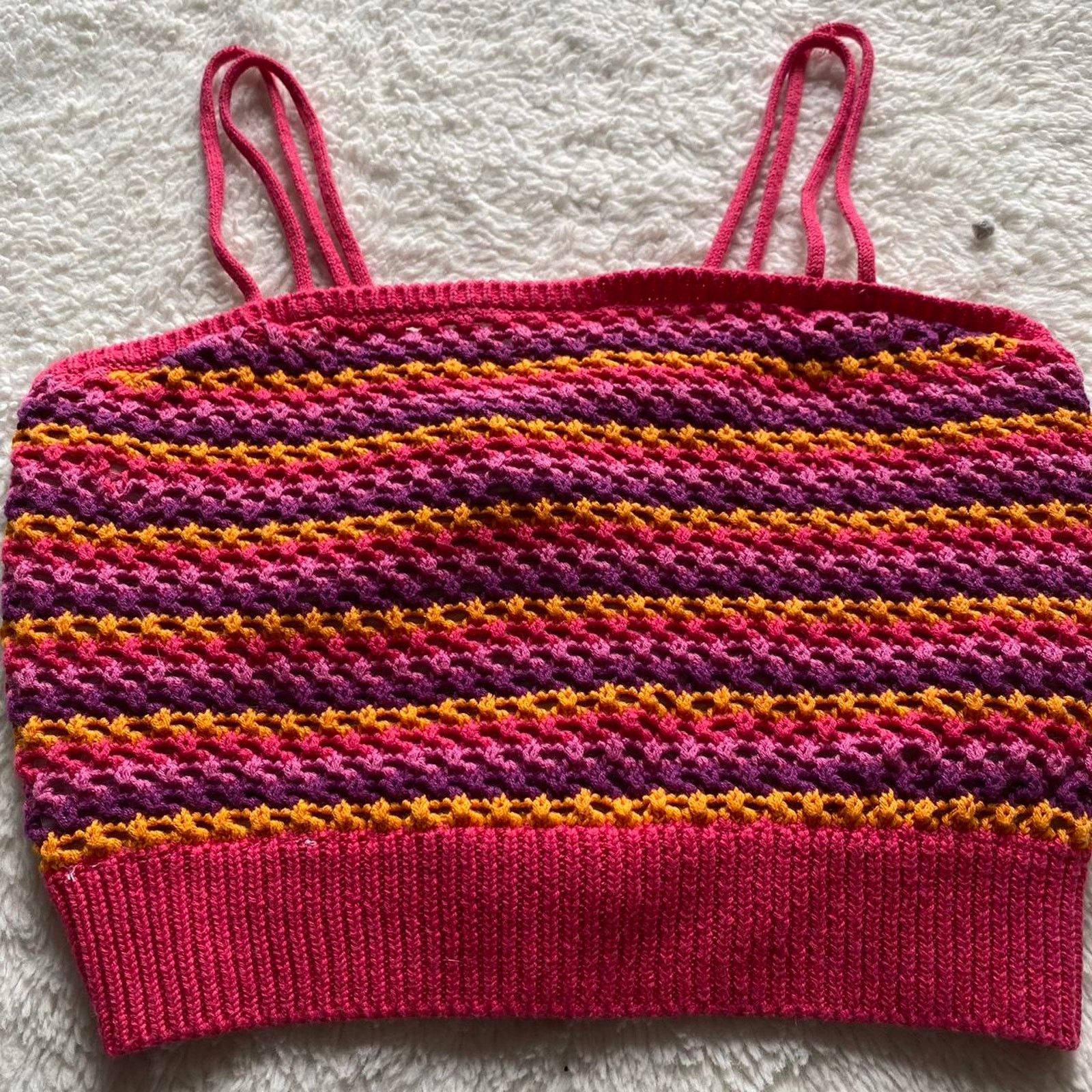 American Stitch Pink knit crop top Size M / US 6-8 / IT 42-44 - 3 Thumbnail
