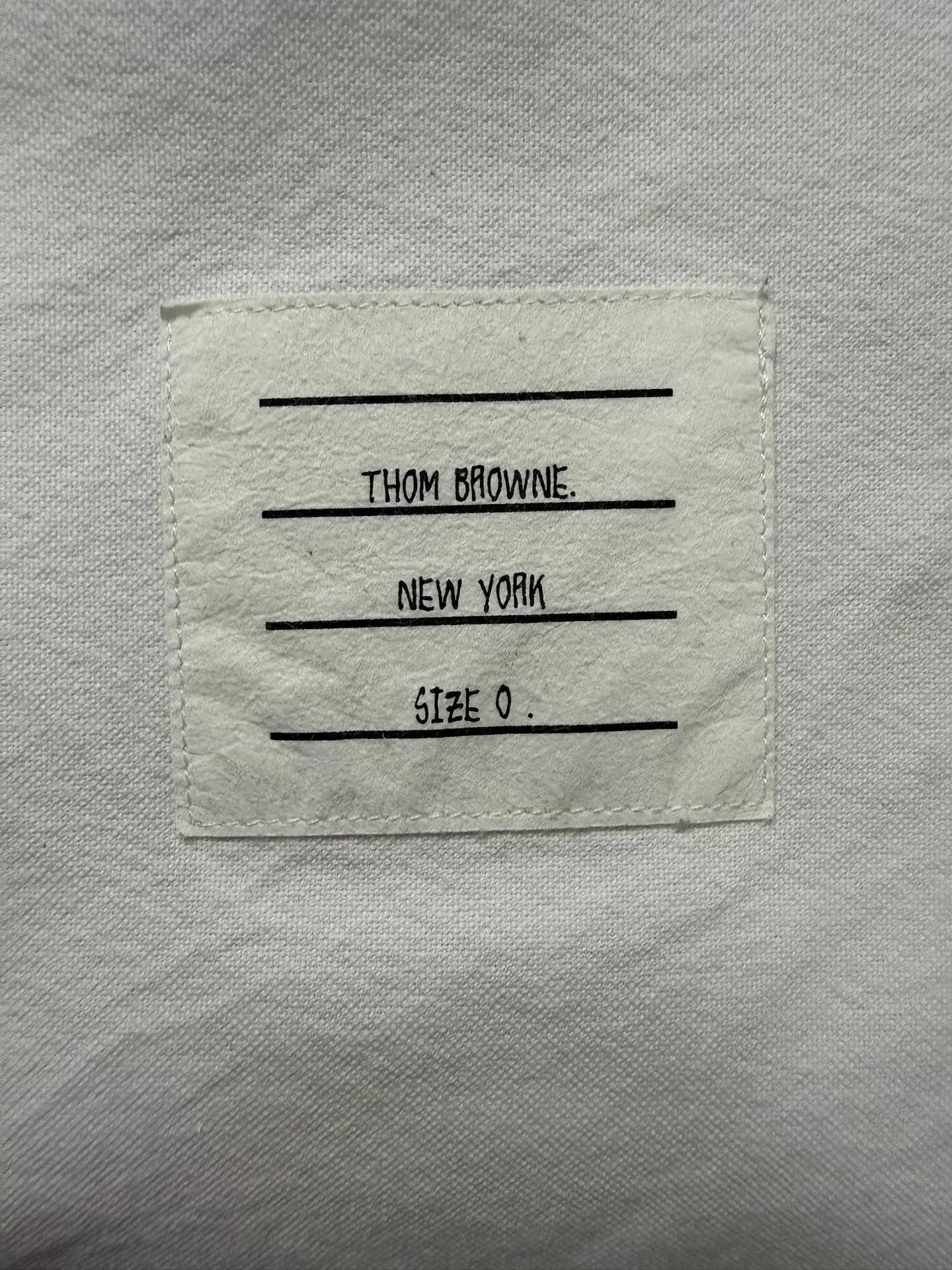 Thom Browne Thom Browne White Oxford Cuff TriColor Tab Shirt Size0 Size US XS / EU 42 / 0 - 4 Thumbnail