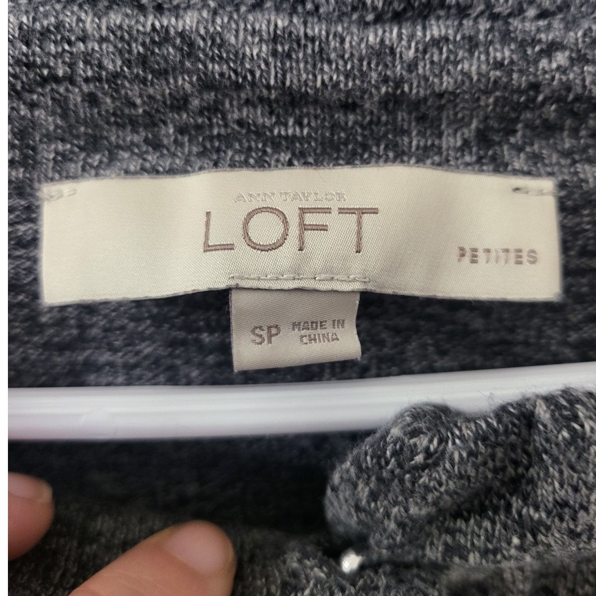 Loft Ann Taylor Loft Gray Cardigan Sweater w/Black Velvet Buttons Size S / US 4 / IT 40 - 4 Thumbnail