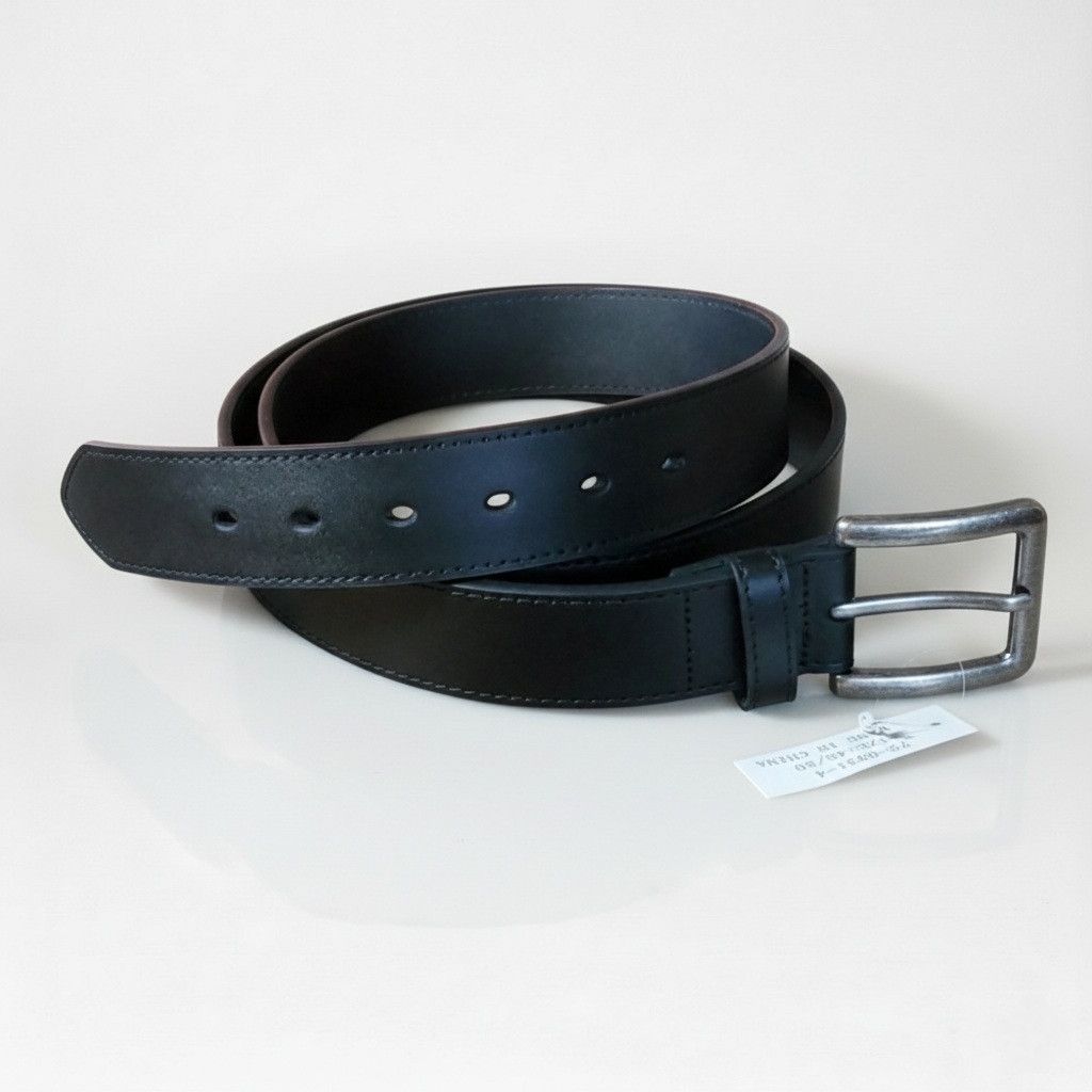 Other King Size 48"-53" Belt NWT Black Leather Reinforced Silver Size ONE SIZE - 1 Thumbnail