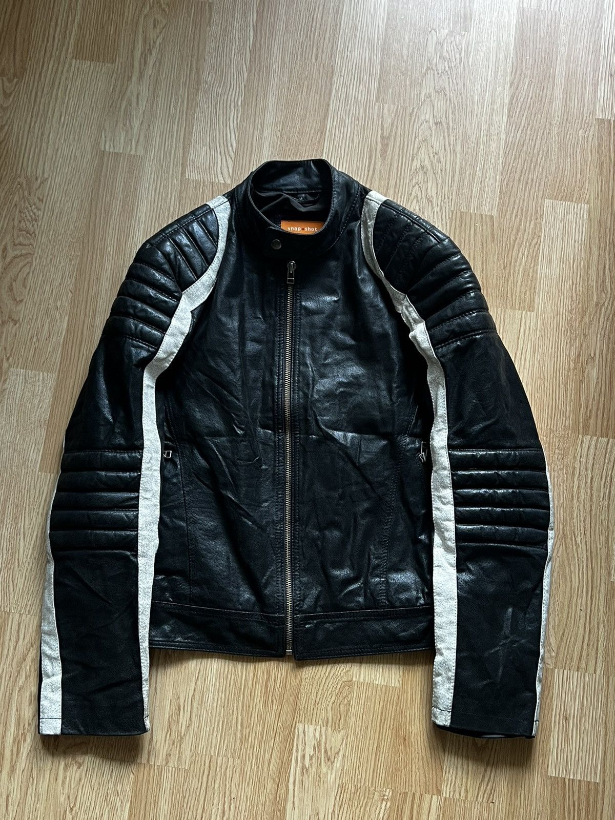Other Striped Moto Racing Leather Jacket Size M Size US M / EU 48-50 / 2 - 1 Thumbnail