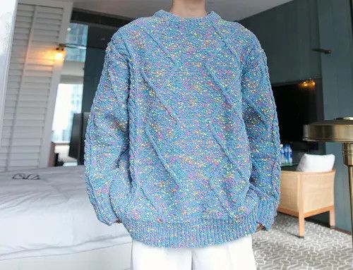 Other Matsumaru x Shii Colorful Dot Blue Knit Sweater Size US XL / EU 56 / 4 - 6 Thumbnail