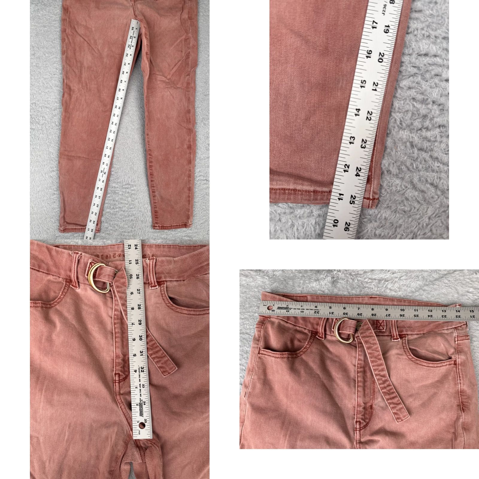 American Eagle Outfitters VINTAGE American Eagle Outfitters Jeans Womens 10 S Pink Blush High Rise Jegging Belt Size 32" / US 10 / IT 46 - 8 Thumbnail