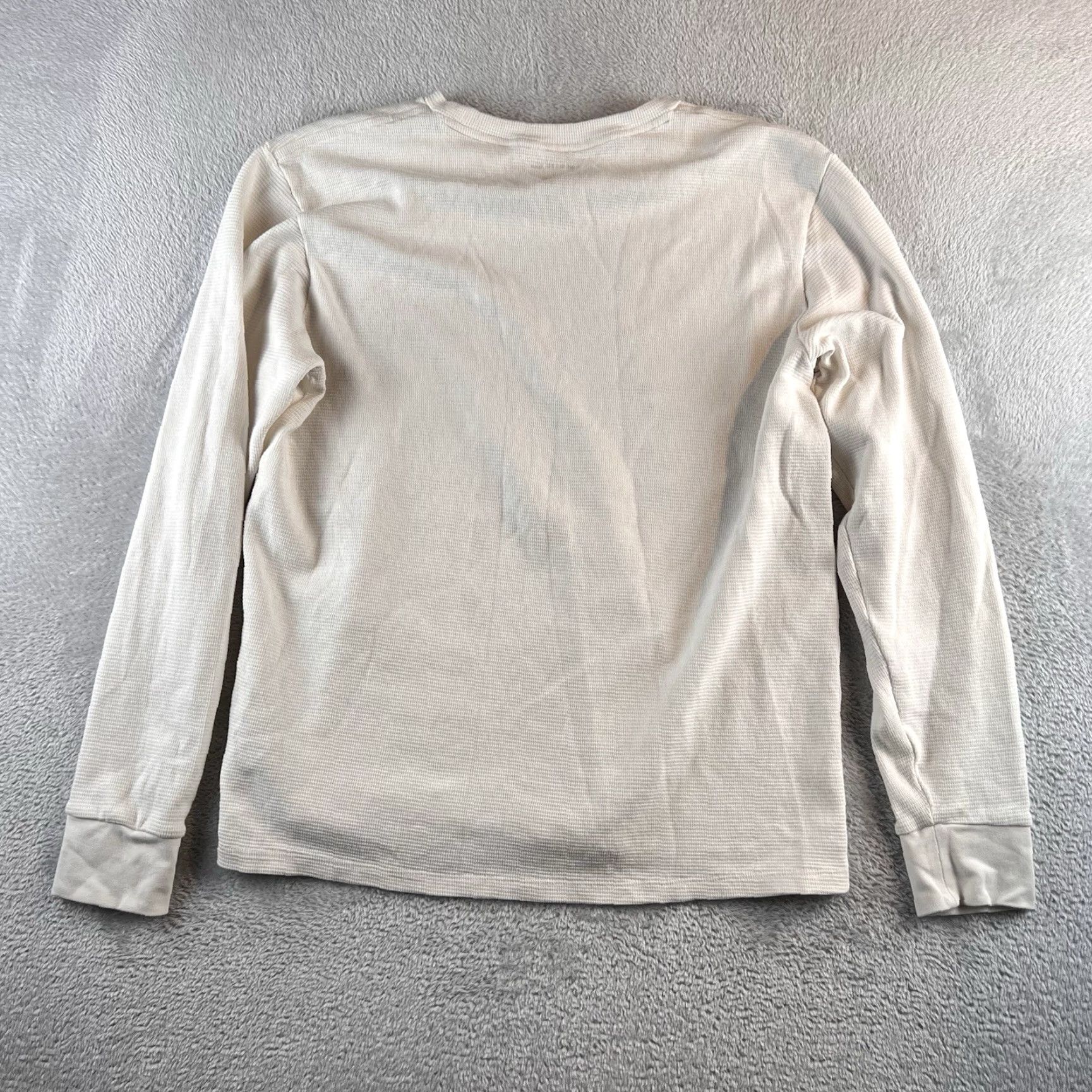 Lacoste Lacoste Shirt Thermal Waffle Knit Mens M White Sleepwear Long Sleeve Crew Neck Cotton Knit Pullover Sleepshirt Regular Size US M / EU 48-50 / 2 - 2 Thumbnail