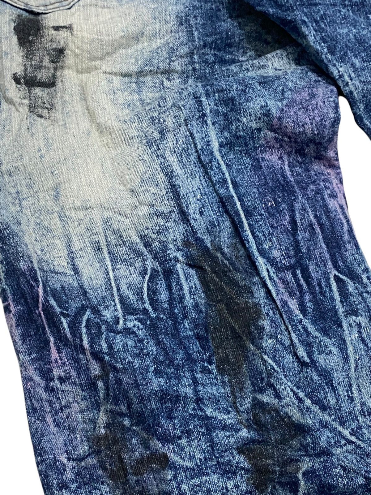 GOSTAR DE FUGA × Japanese Brand Ring of Fire Distressed Acid Washed Zipper Knee Honeycomb Size US 33 - 15 Thumbnail