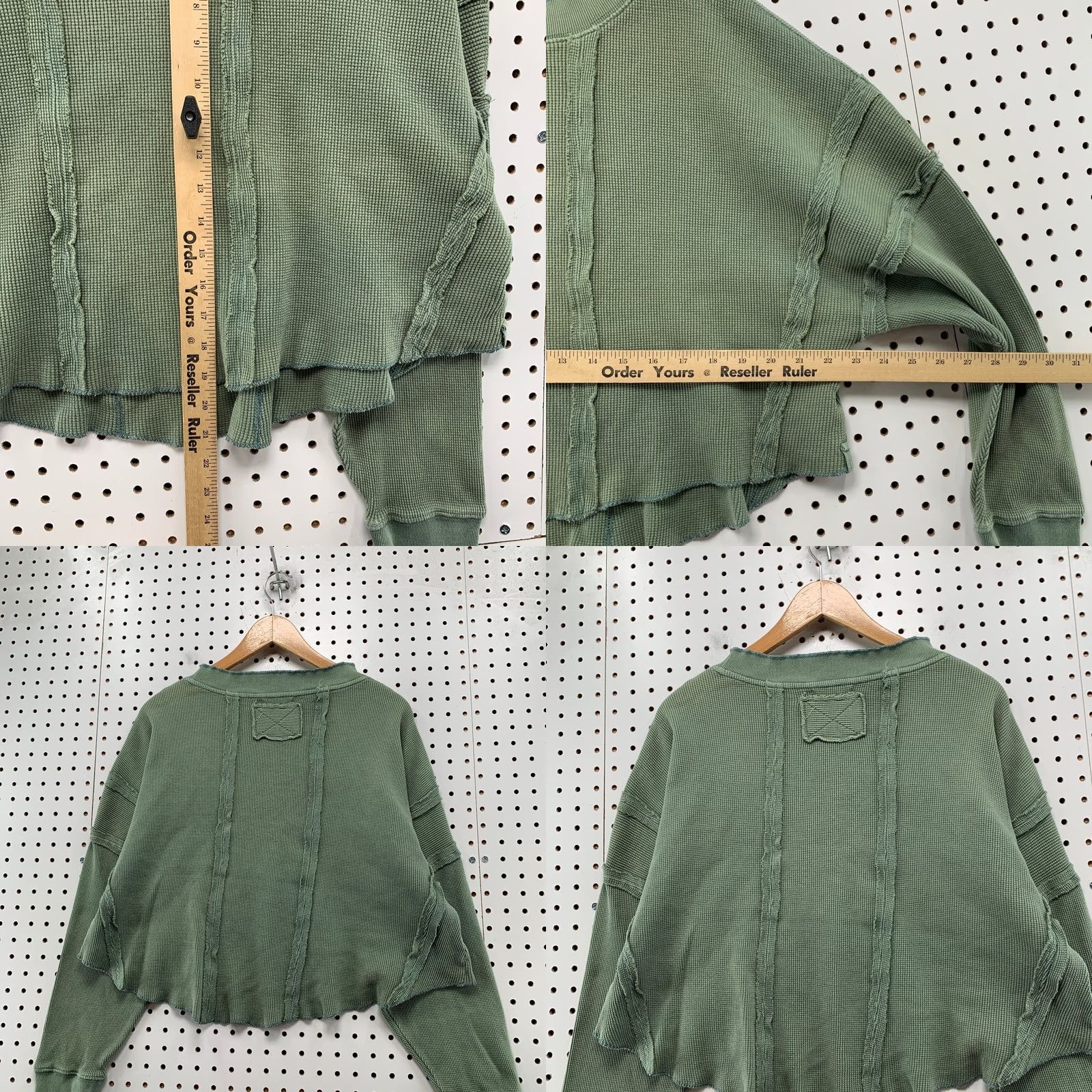 Free People Free People We The Free Thermal Top Womens XS Faded Green Heavyweight Hobo Boho Shirt Size XS / US 0-2 / IT 36-38 - 9 Thumbnail