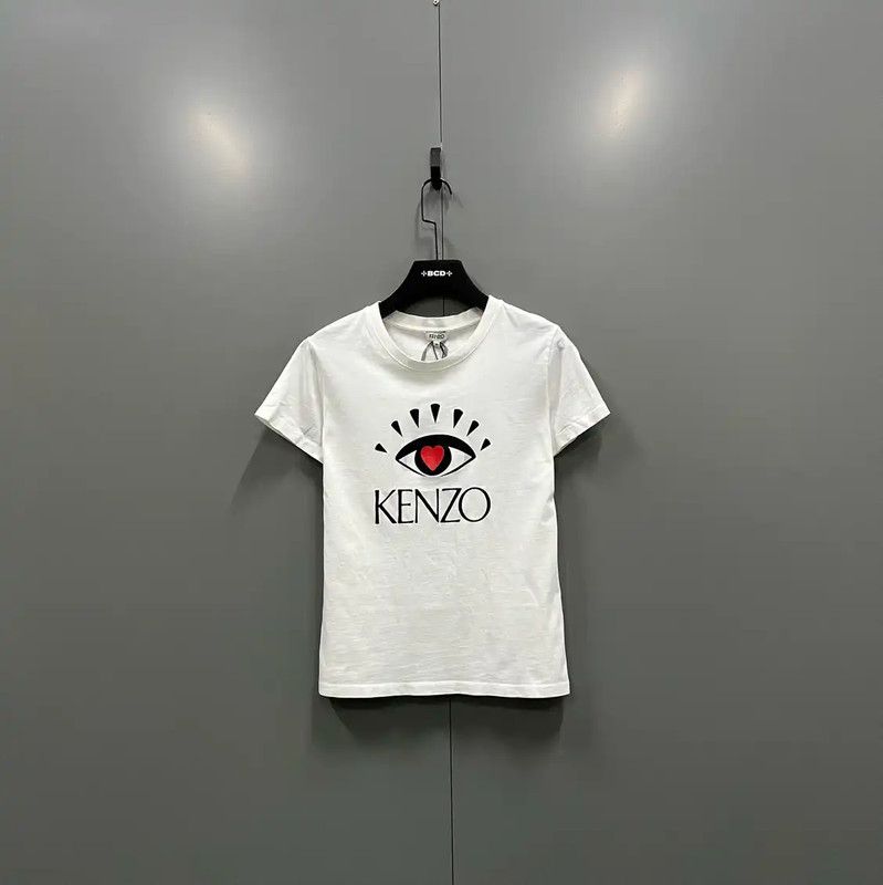 Kenzo KENZO White Cotton Logo Short Sleeve T-Shirt 0089 Size M / US 6-8 / IT 42-44 - 1 Thumbnail