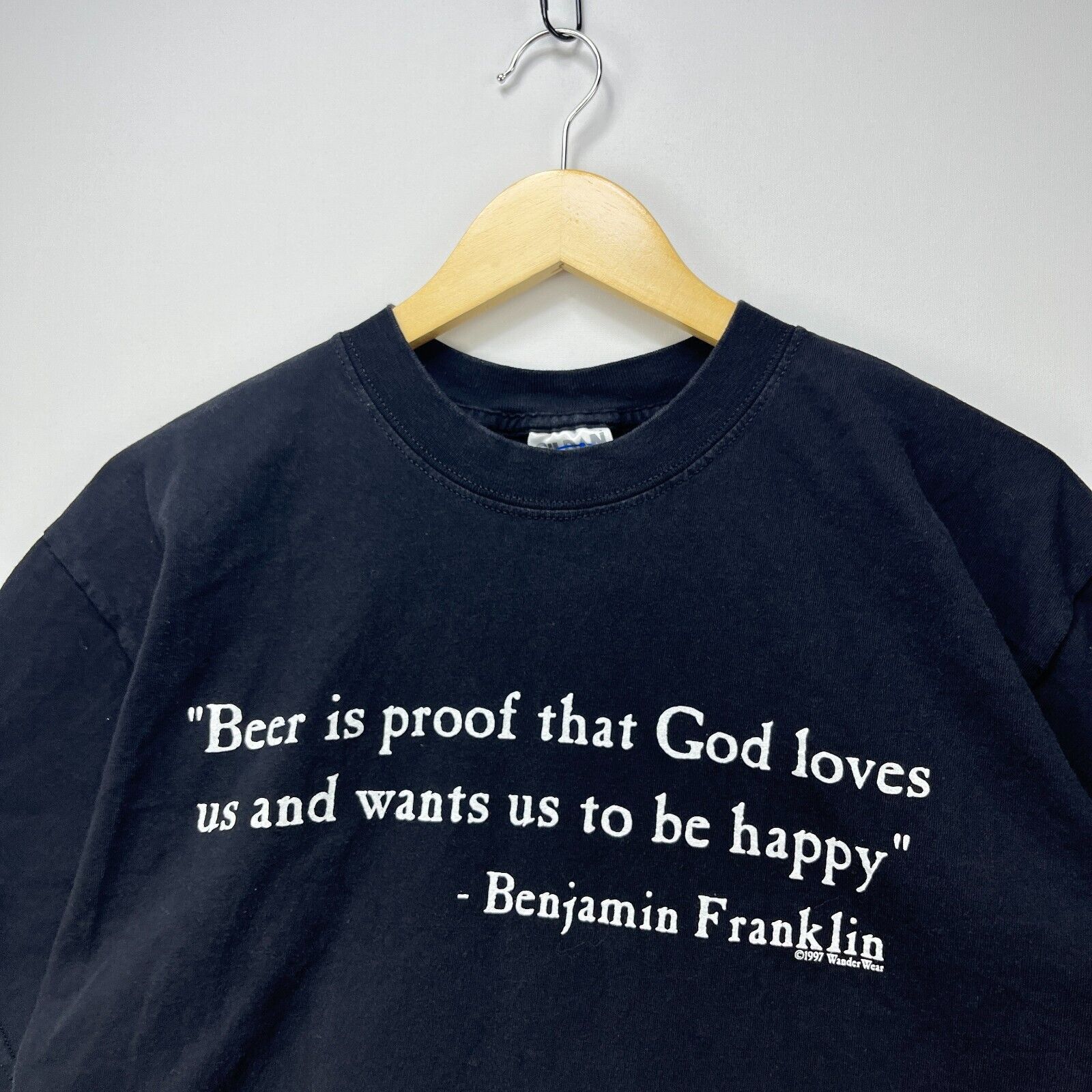 Vintage '90s Benjamin Franklin Beer Humor Large Wander Wear