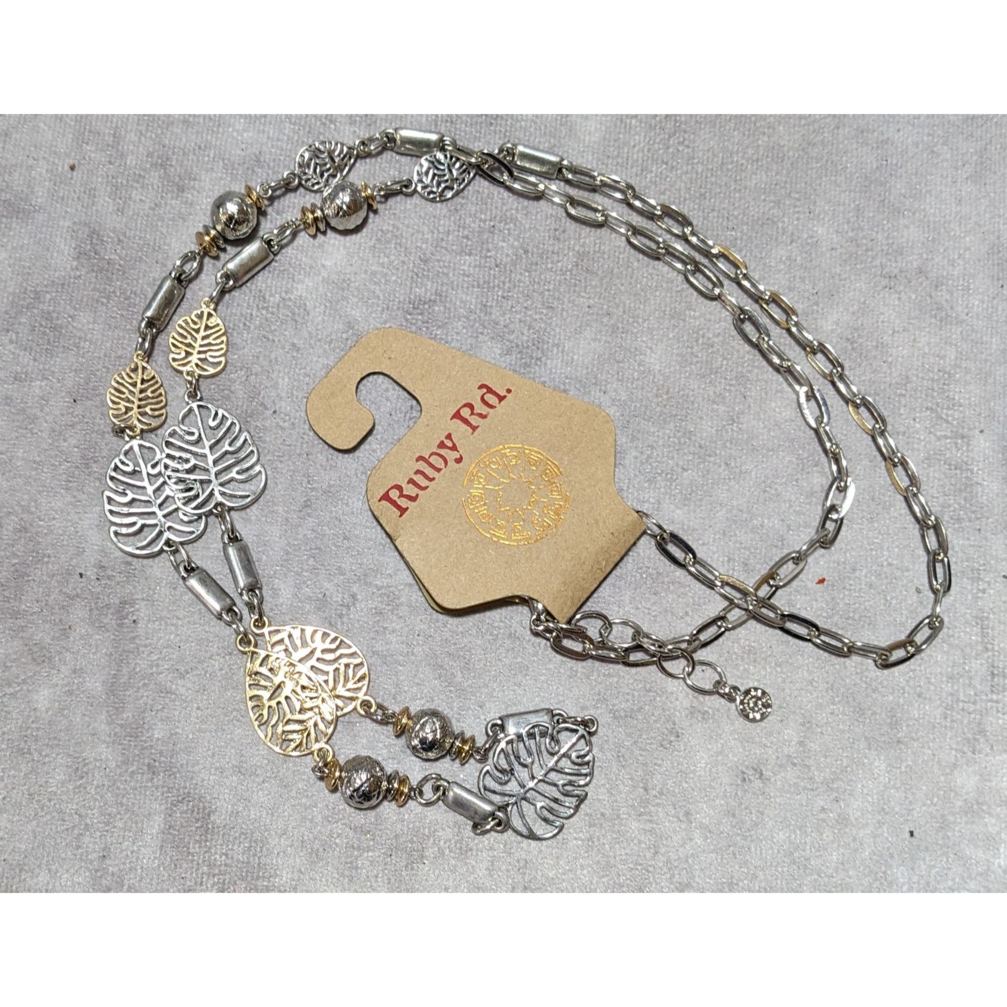 Other Ruby Rd Silver And Gold Leaf Charm Necklace Size ONE SIZE - 10 Thumbnail