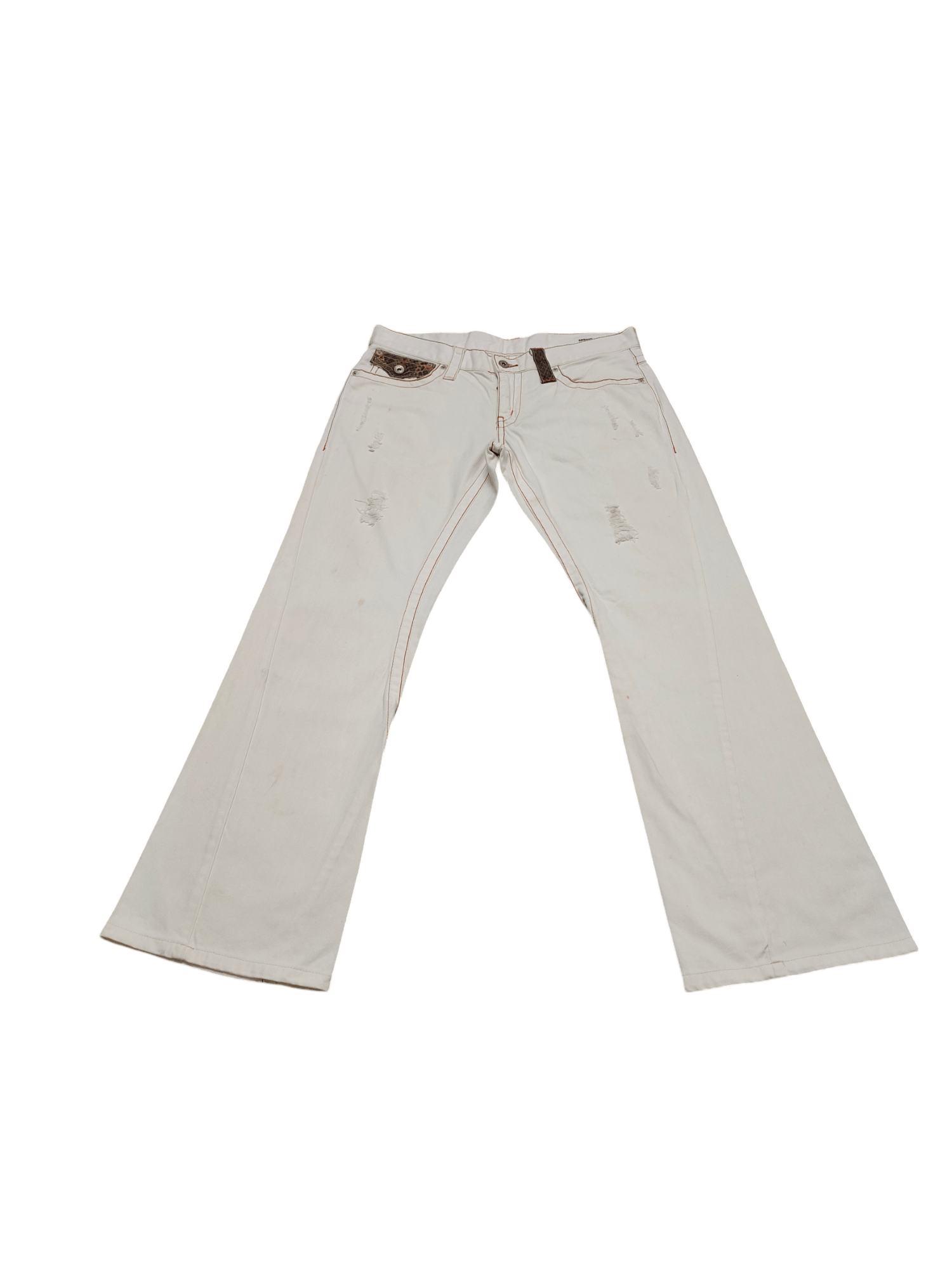 If Six Was Nine Flare Jeans Semantic Design Pyton Trim Rusty Denim Bootcut Size US 34 / EU 50 - 4 Thumbnail