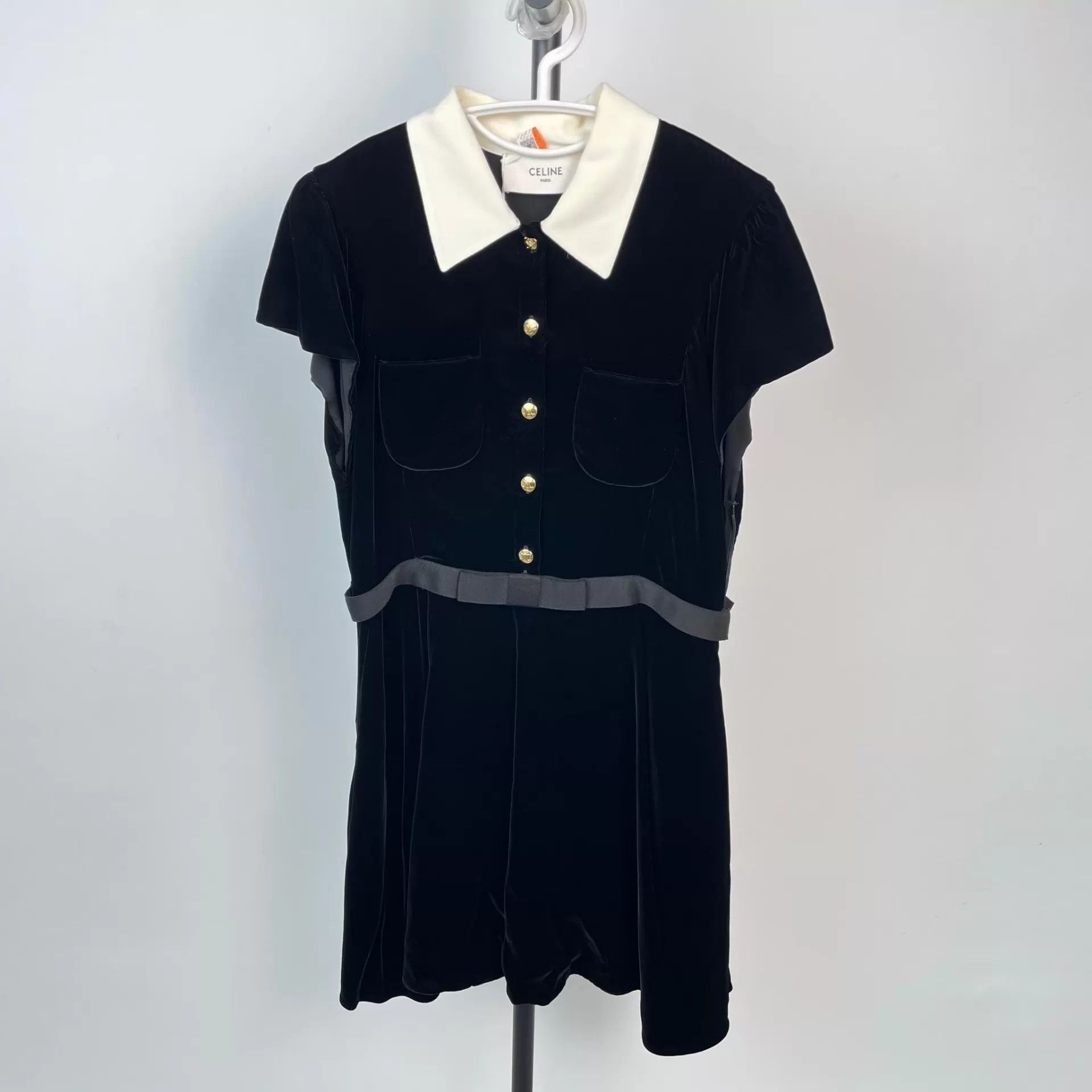 Celine Celine Women's Velvet Dress Size 42 260211CM1HQ39 Size M / US 6-8 / IT 42-44 - 1 Thumbnail