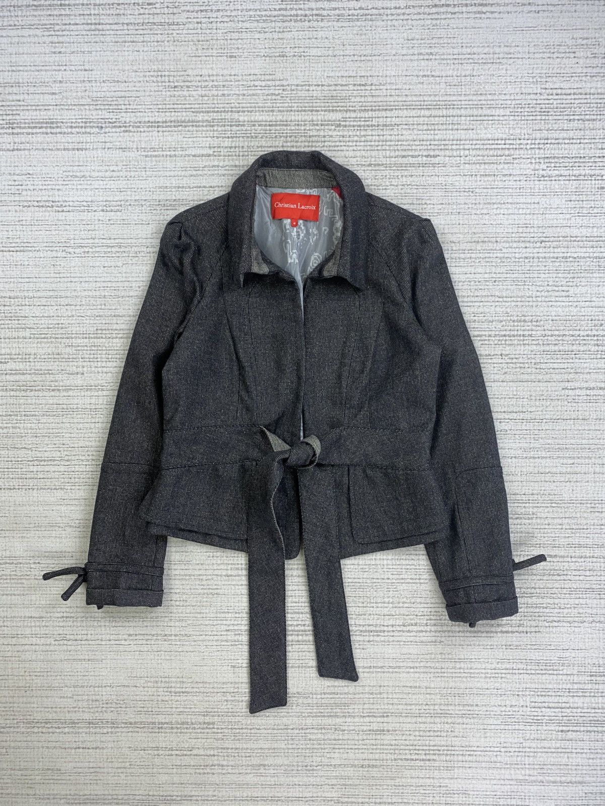 Christian Lacroix × Vintage Vintage Christian Lacroix With Belted Wool Rare Jacket Size S / US 4 / IT 40 - 1 Thumbnail