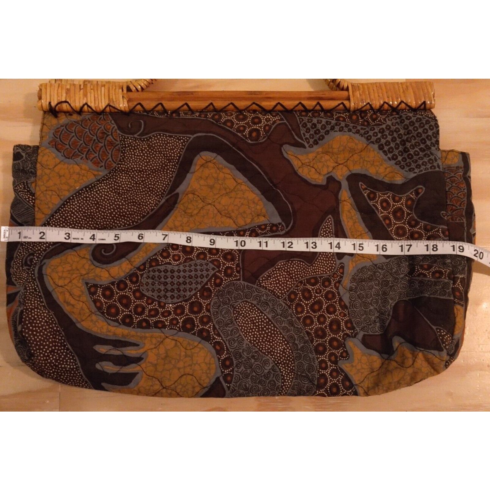 Other Philippine Quilted African Safari Knitting Bag 13x20 Bamboo Size ONE SIZE - 3 Thumbnail