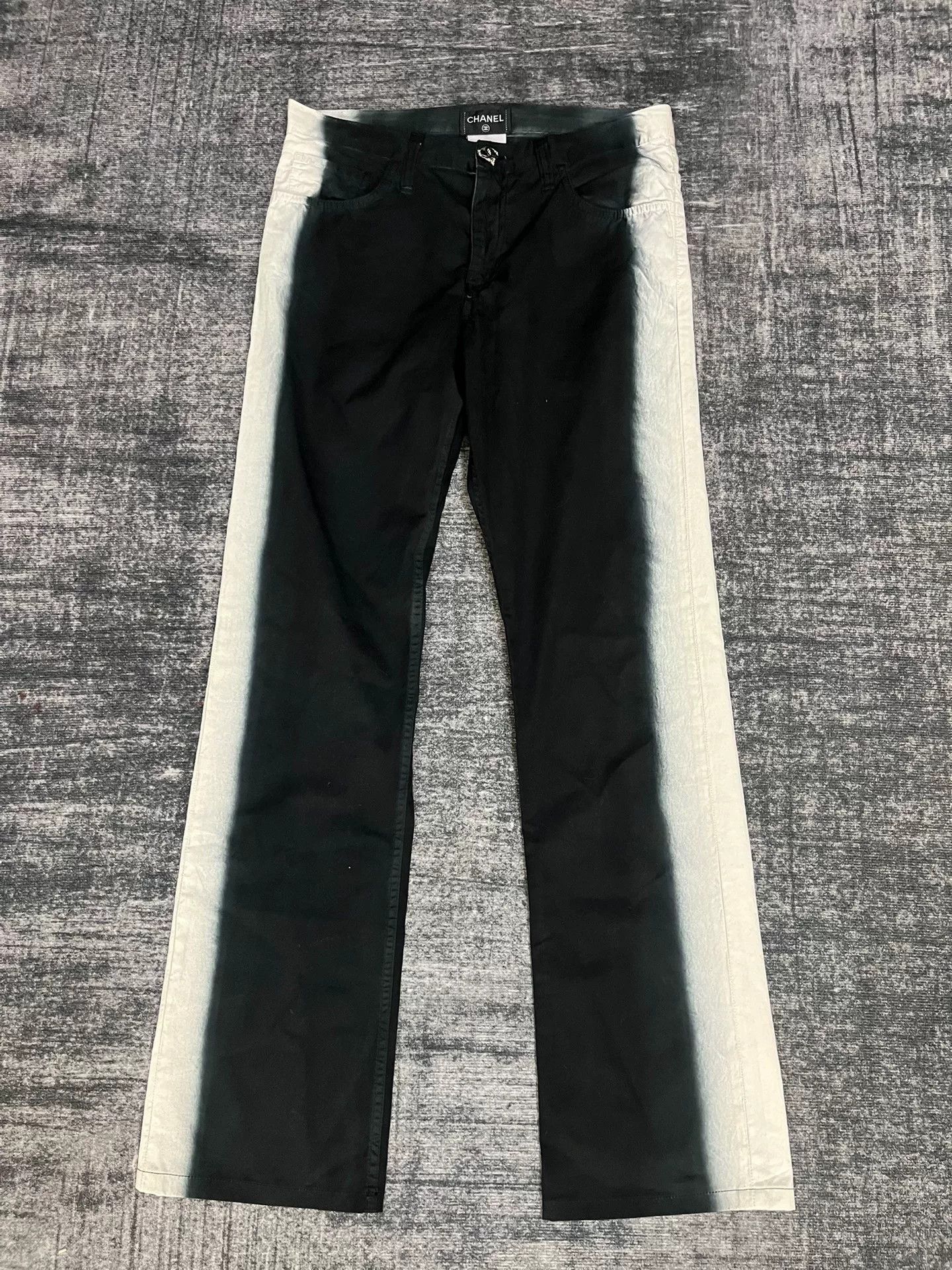 Chanel Chanel Patchwork Striped Black Pants 40 Women Size 40" / US 18 - 1 Thumbnail