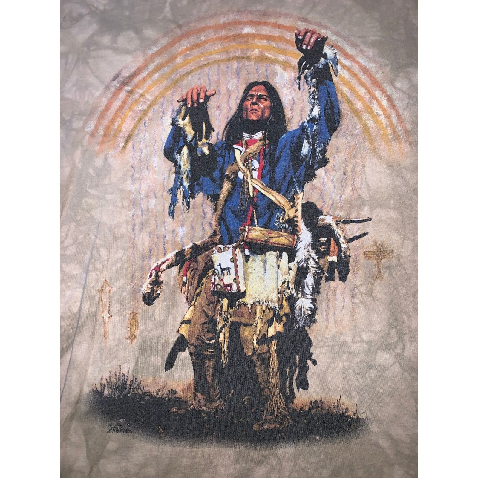 The Mountain The Mountain Native American T-Shirt XL Tan Craig Tennant Size US XL / EU 56 / 4 - 1 Thumbnail