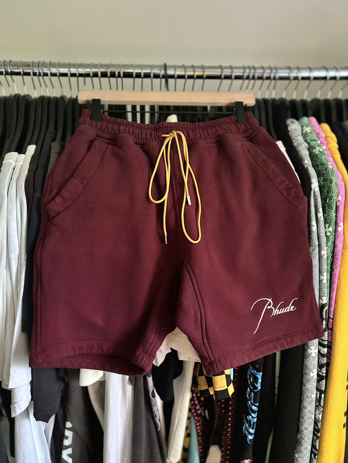Short RHUDE Noir - Matière Coton/Cachemire - Taille L - Neuf Avec étiquettes (Prix D'origine : 1195$)