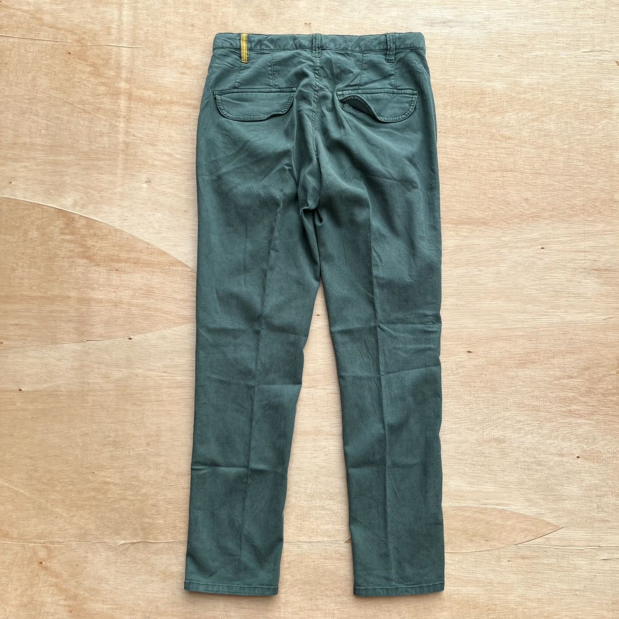 Issey Miyake FRAPBOIS VINTAGE GREEN CHINOS CASUAL STRETCH LONG PANTS Size US 31 - 6 Thumbnail
