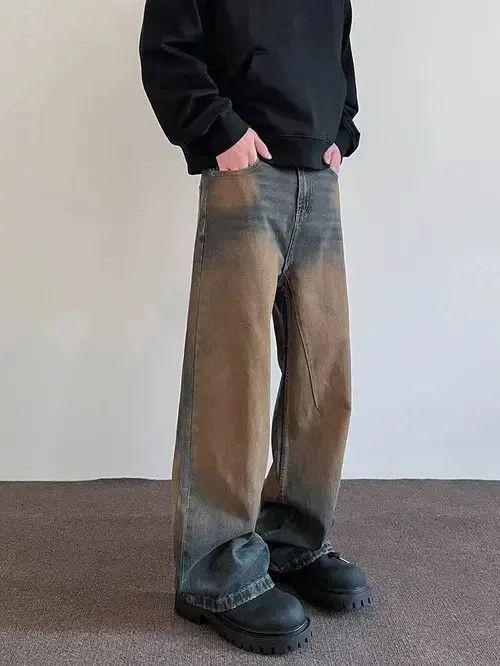 Japanese Brand × Jean Retro heavy industry yellow mud dyed bootcut jeans Size US 32 / EU 48 - 1 Thumbnail