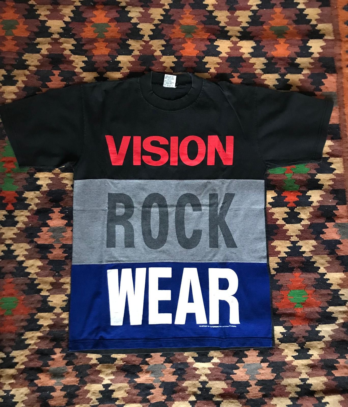 Vision Streetwear Vtg Orig Vision Streetwear "Vision Rock Wear" Skate T 1988 Size US XL / EU 56 / 4 - 1 Thumbnail