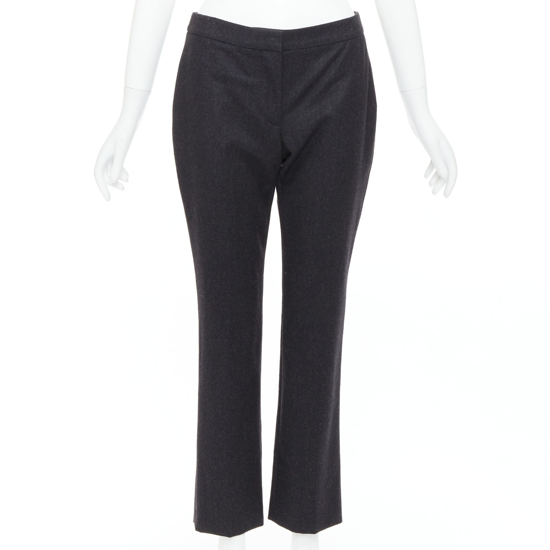 Alexander McQueen ALEXANDER MCQUEEN 2019 grey wool tapered bootcut pants IT38 XS Size 26" / US 2 / IT 38 - 1 Thumbnail