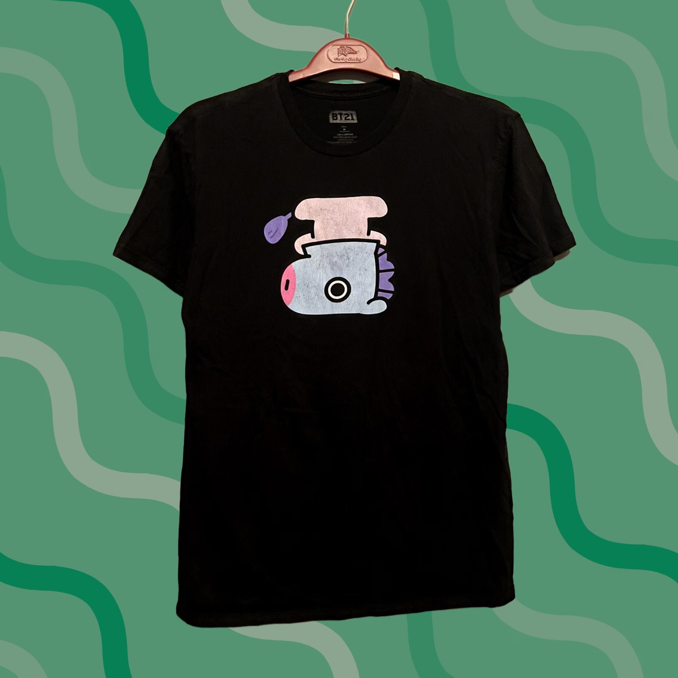 Vintage BT21 Mang T-Shirt Black Graphic Tee M Mens Size US M / EU 48-50 / 2 - 1 Thumbnail