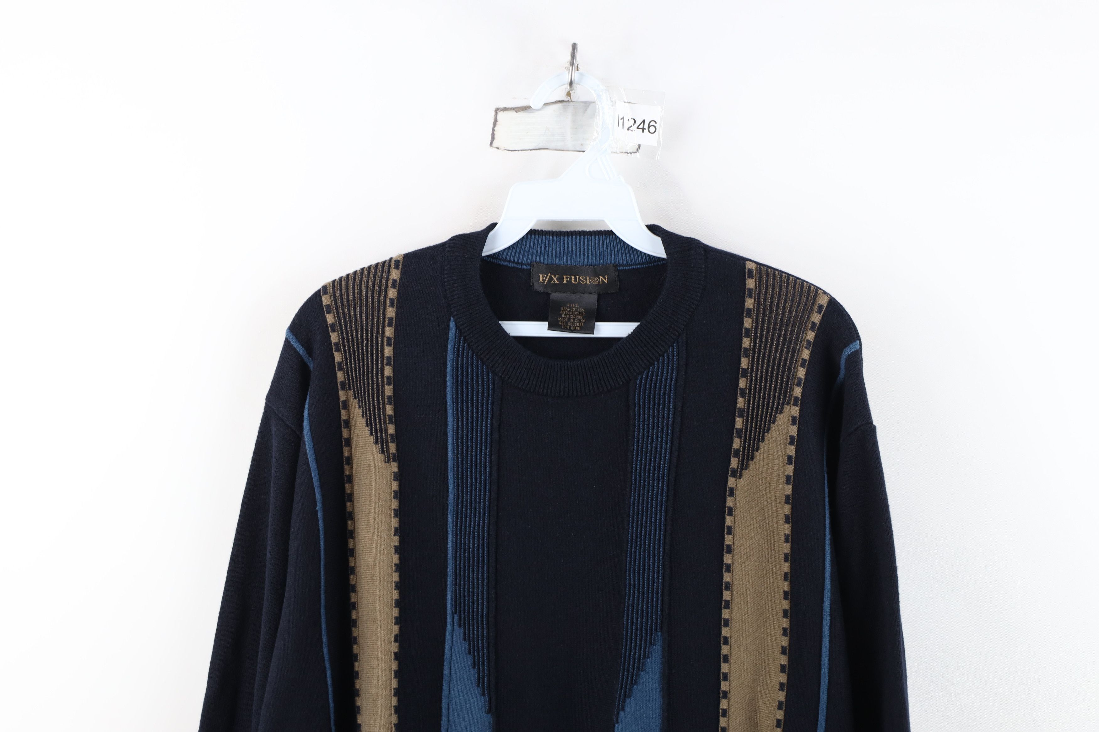 Vintage Vintage 90s Coogi Style Striped Knit Crewneck Sweater Size US L / EU 52-54 / 3 - 2 Thumbnail