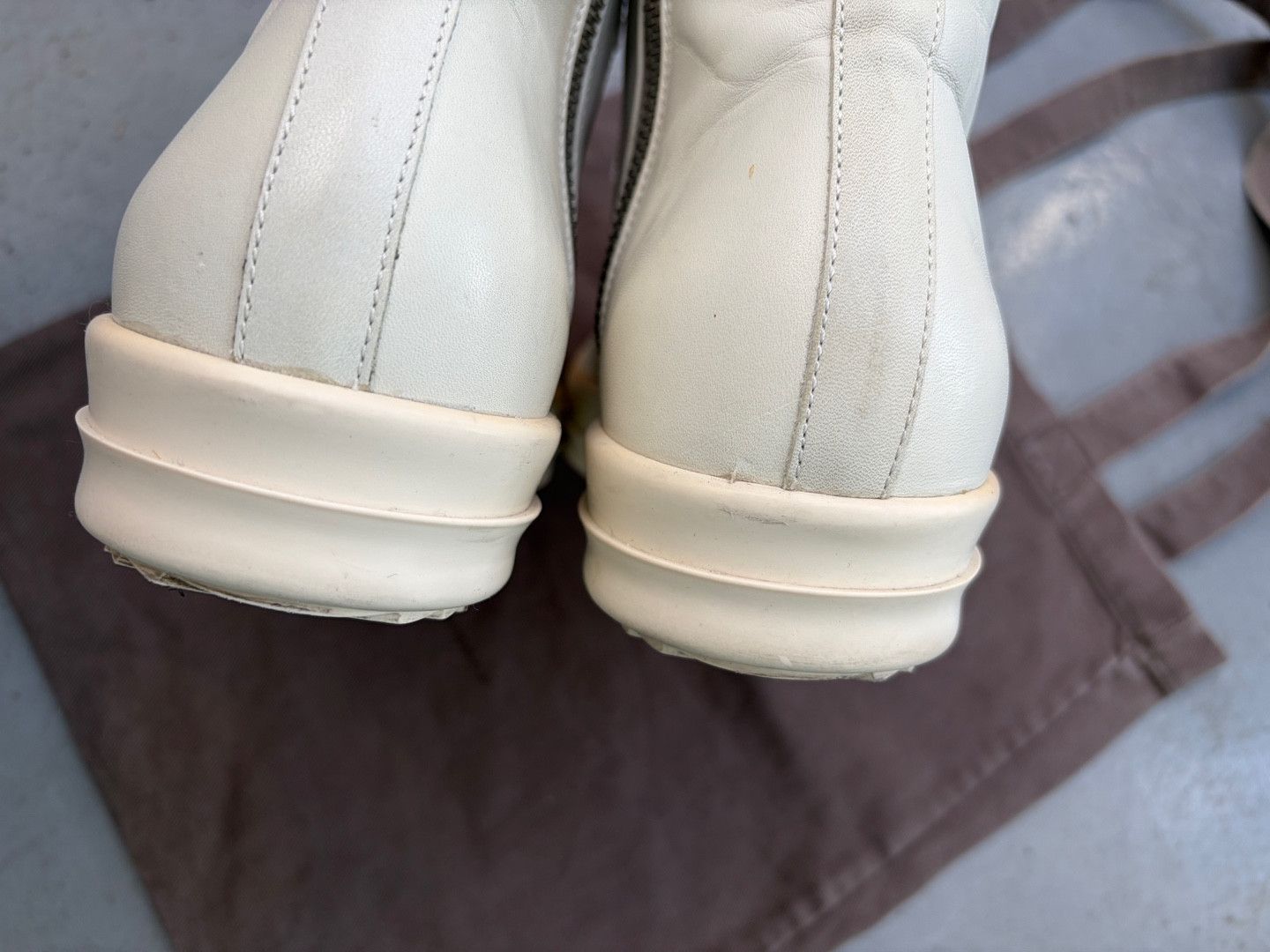 Rick Owens Rare Rick Owens F/W 12 Milk Leather Ramones High DRKSHDW Size US 8.5 / EU 41-42 - 12 Thumbnail
