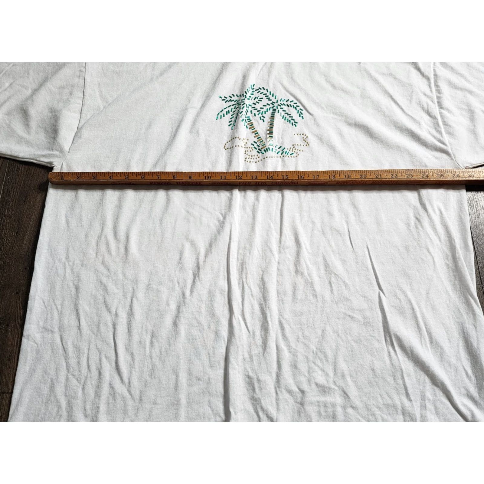 Jerzees VINTAGE Y2K Mens 3XL Rhinestones Gems Palm Tree T Shirt Size US XXL / EU 58 / 5 - 4 Thumbnail