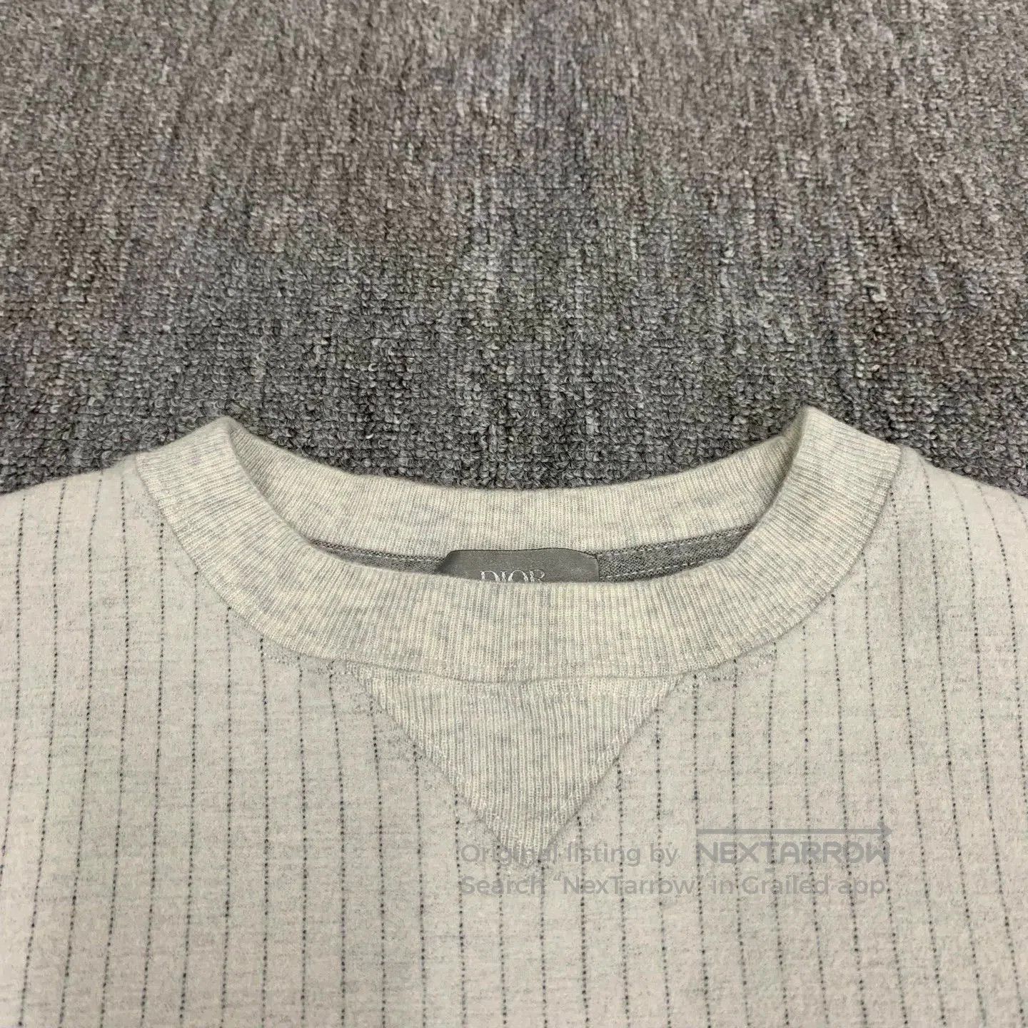 Dior grey striped pocket logo t-shirt. Size US M / EU 48-50 / 2 - 9 Thumbnail