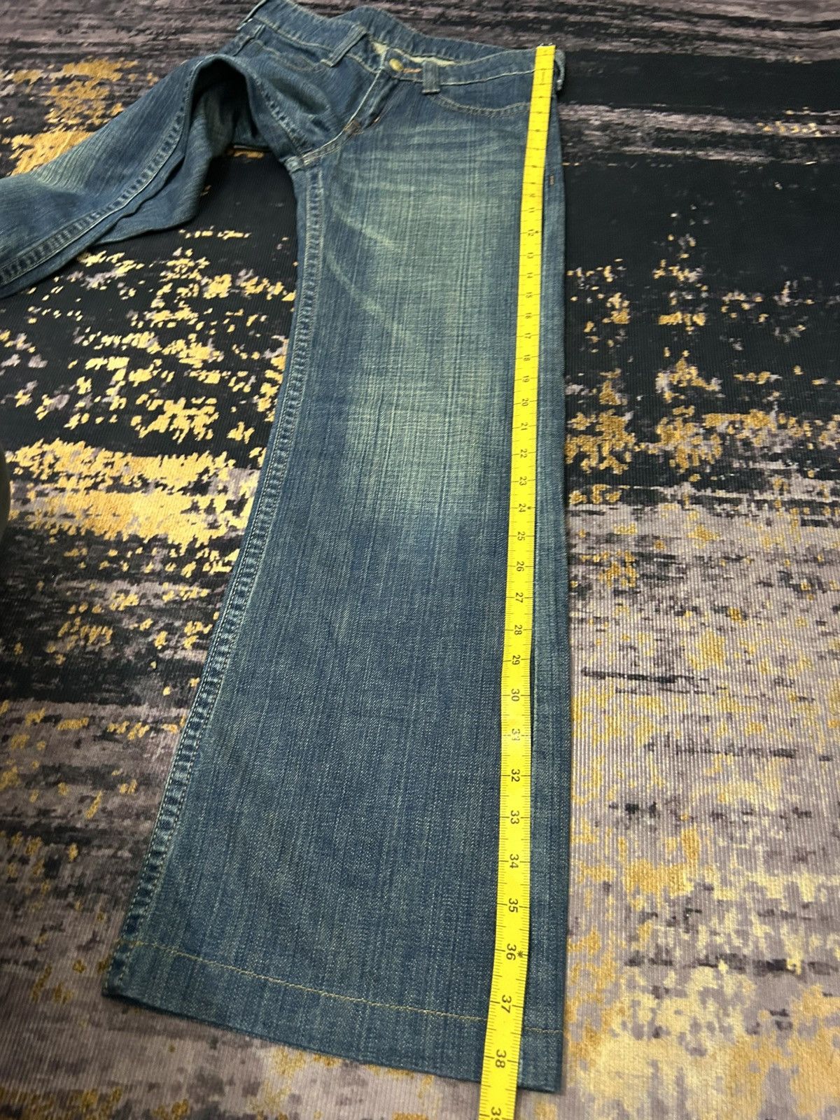 If Six Was Nine Japanese Brand Sweat Hip Washed Flare Jeans Size US 28 / EU 44 - 20 Thumbnail