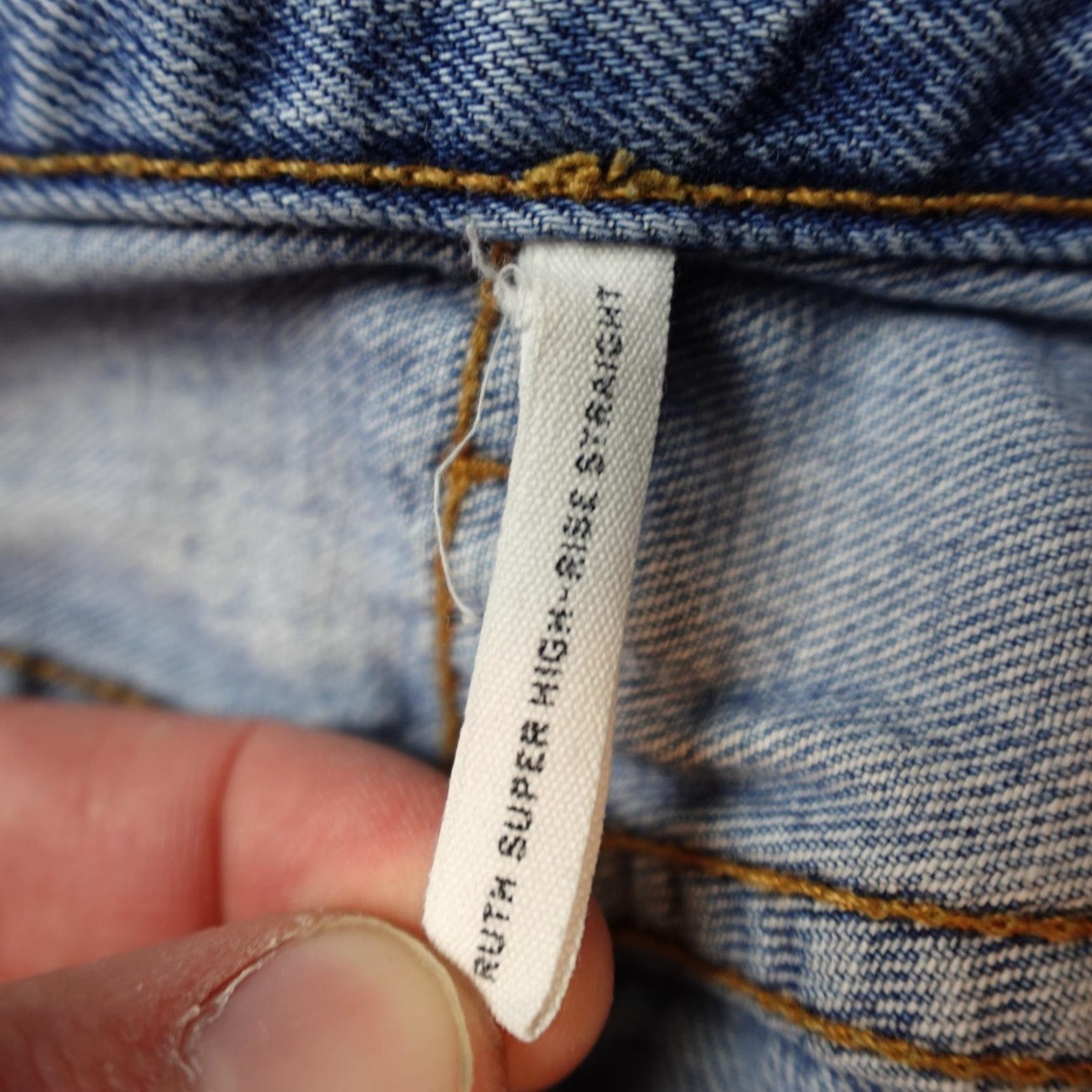 Rag & Bone Rag & bone Ruth Super High Rise Straight Jeans Womens 27 Blue Distressed Raw Hem Size 27" / US 4 / IT 40 - 5 Thumbnail