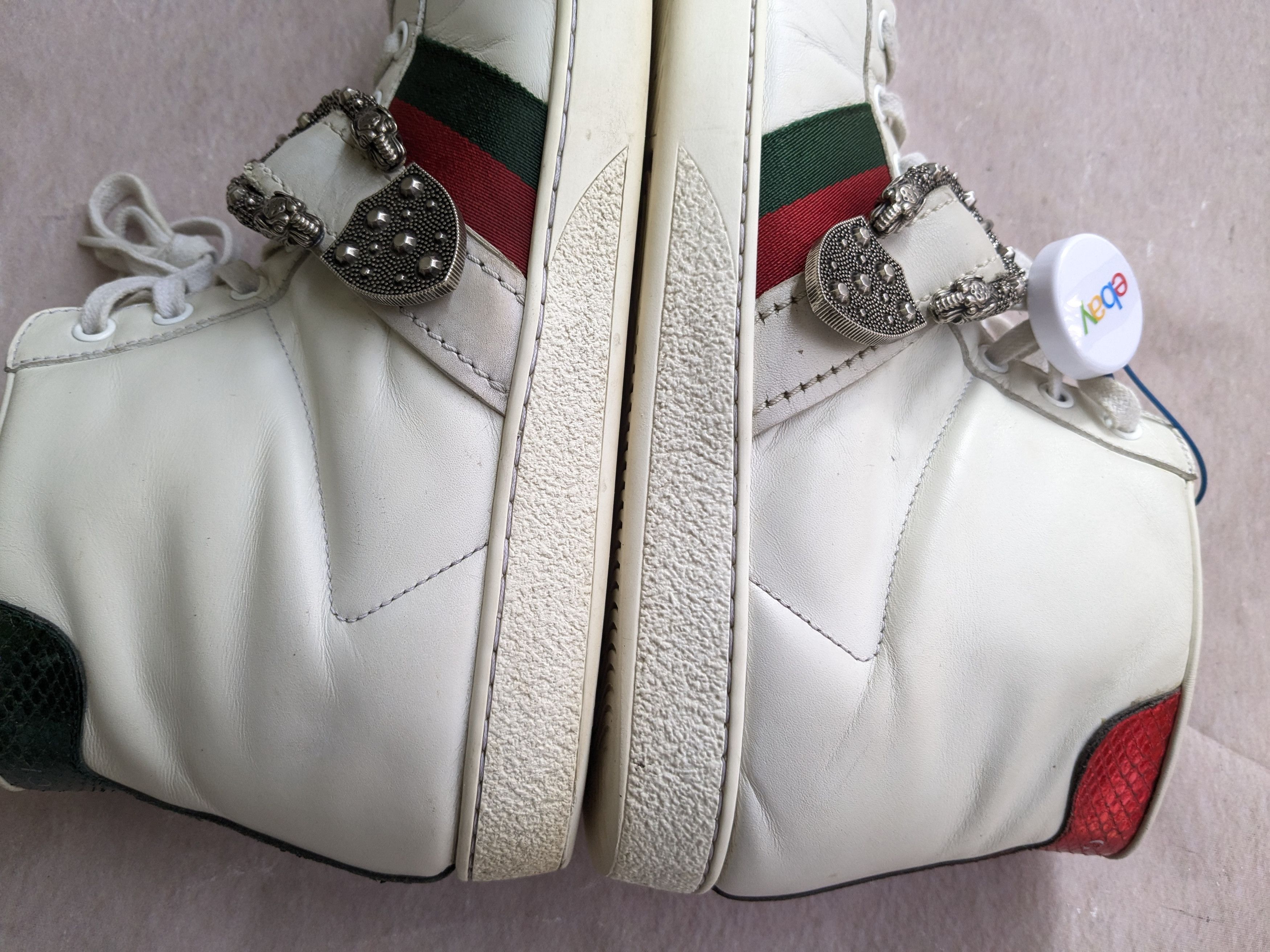 Gucci Gucci Ace Sneakers White Leather High Tops 8.5 Dionysus Size US 8.5 / EU 41-42 - 10 Thumbnail