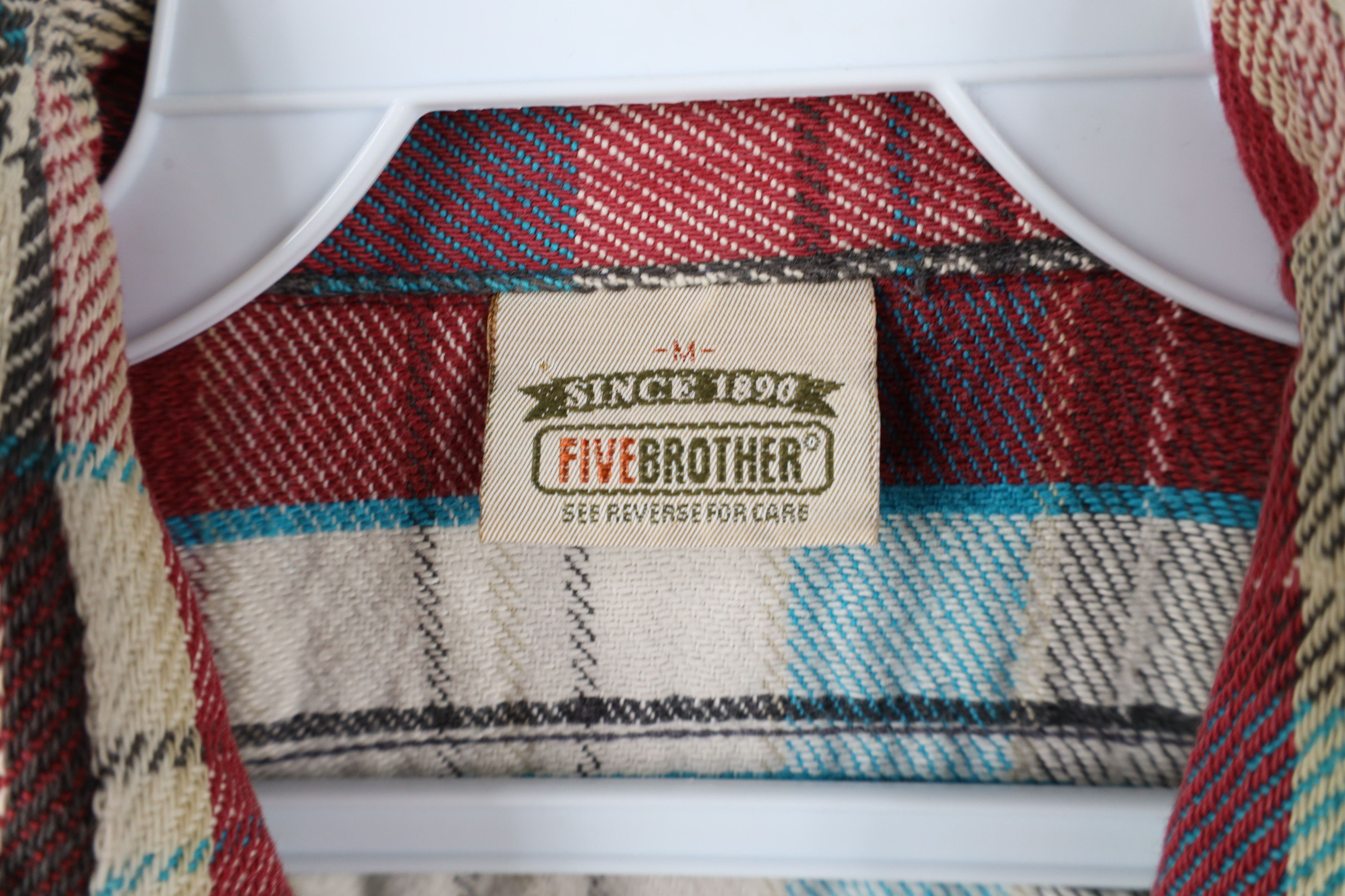 FiveBrother × Vintage Vintage 90s Five Brother Flannel Workwear Button Shirt USA Size US M / EU 48-50 / 2 - 9 Thumbnail