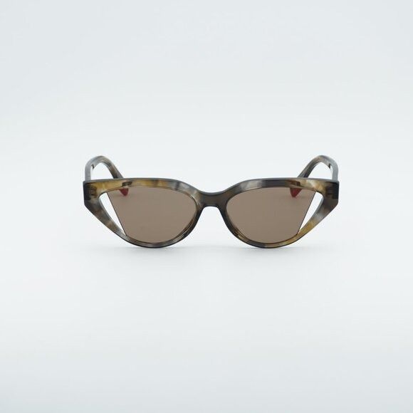 Fendi Fendi FE40009I 56E Sunglasses Shiny Havana Cat Eye Frame Size ONE SIZE - 3 Thumbnail