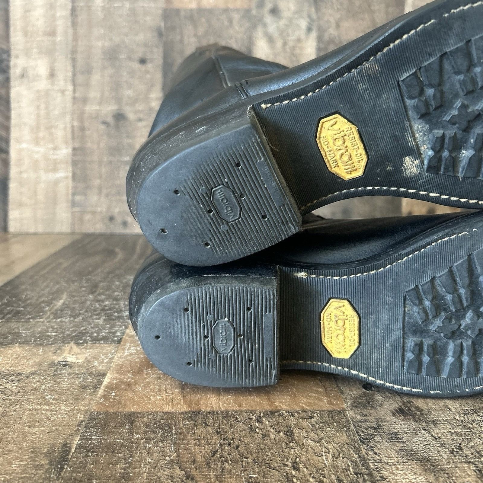 Tony Lama Tony Lama Vintage Black Vibram Sole Cowboy Boots Mens 11 EE Size US 11 / EU 44 - 8 Thumbnail