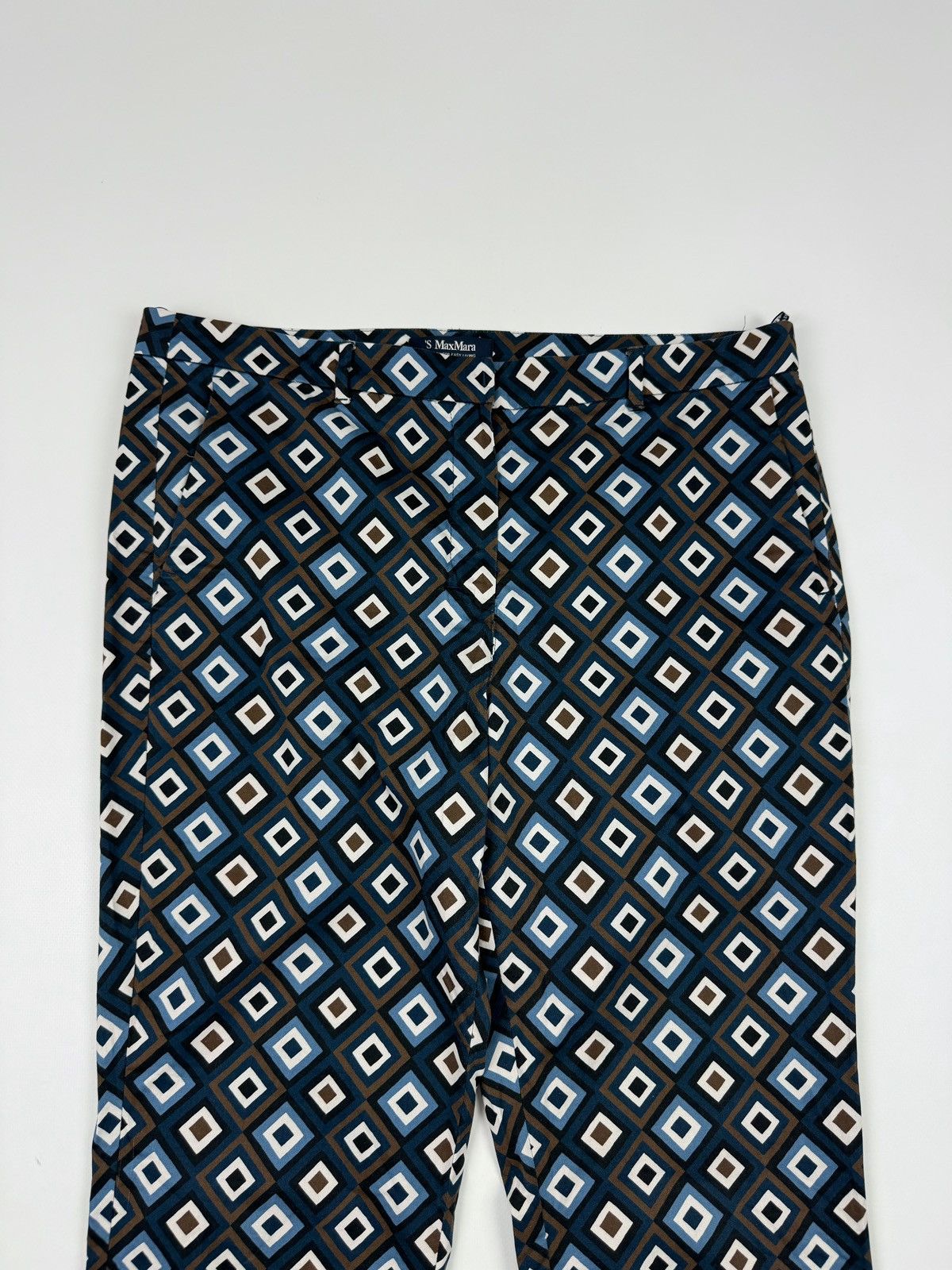 Max Mara ‘S Max Mara Geometric Pattern Wide Leg Pants Size 34" / US 12 / IT 48 - 2 Thumbnail