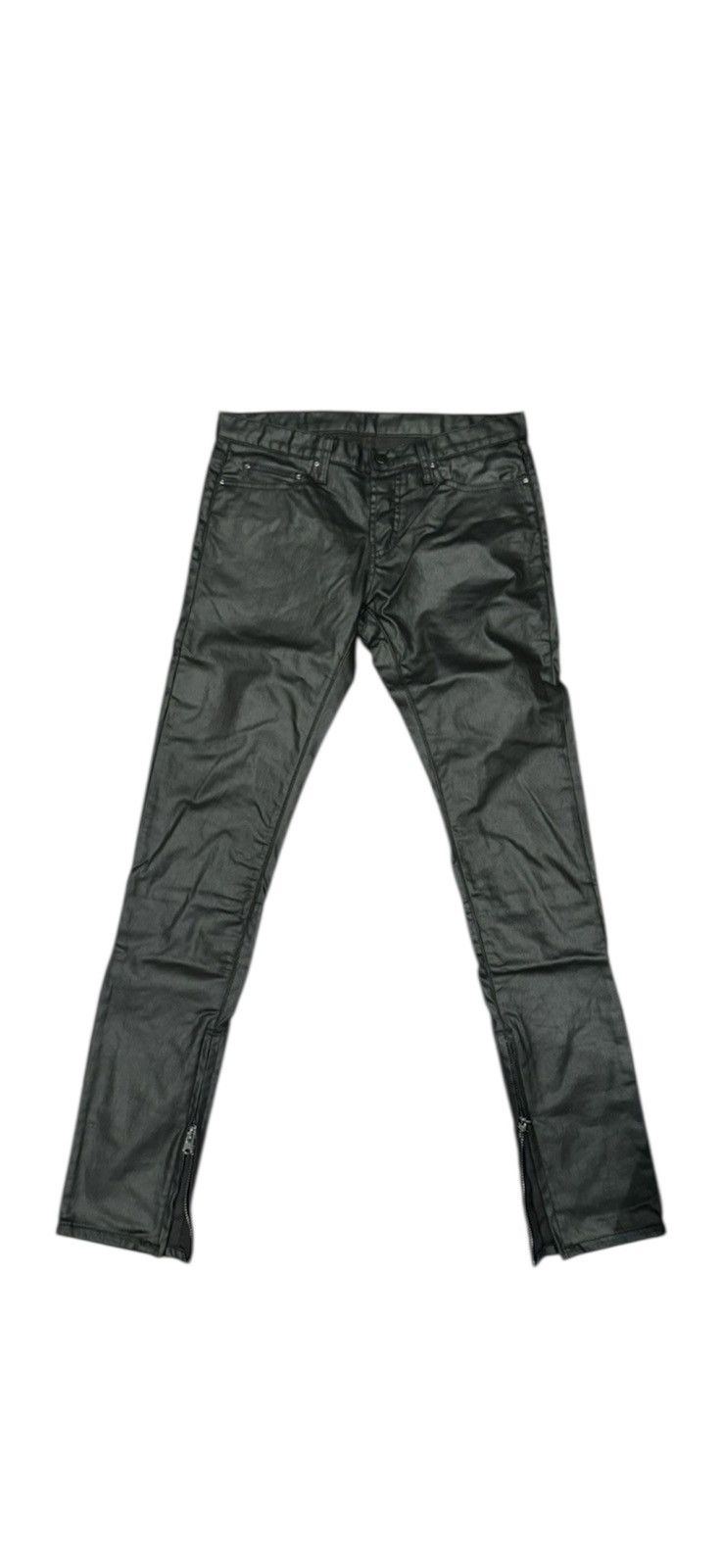 MNML MNML Black Waxed Slim-Fit Denim Size US 30 / EU 46 - 1 Thumbnail