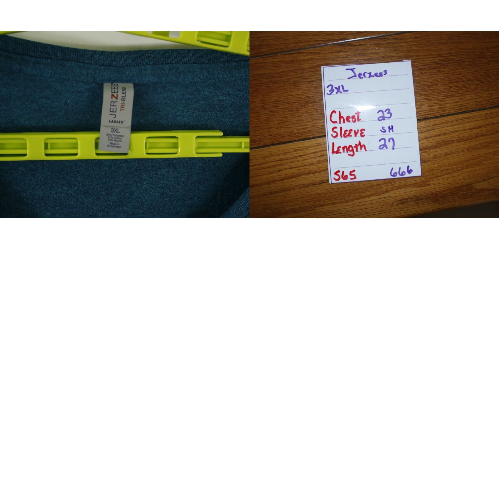 Jerzees Jerzees Women Shirt 3XL Blue V-Neck Short Sleeves Casual T Shirt Womens Size XXL / US 16-18 / IT 52-54 - 8 Thumbnail