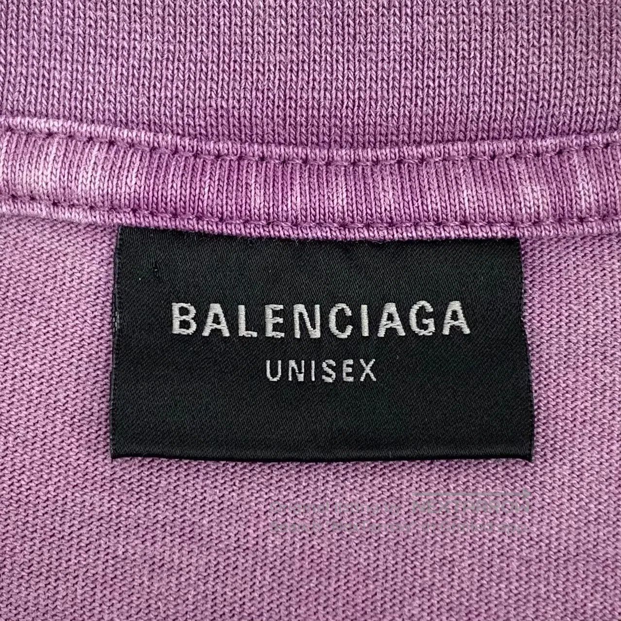 Balenciaga Balenciaga Purple Logo Letter Print Cotton Round Neck Shor Size US XL / EU 56 / 4 - 5 Thumbnail