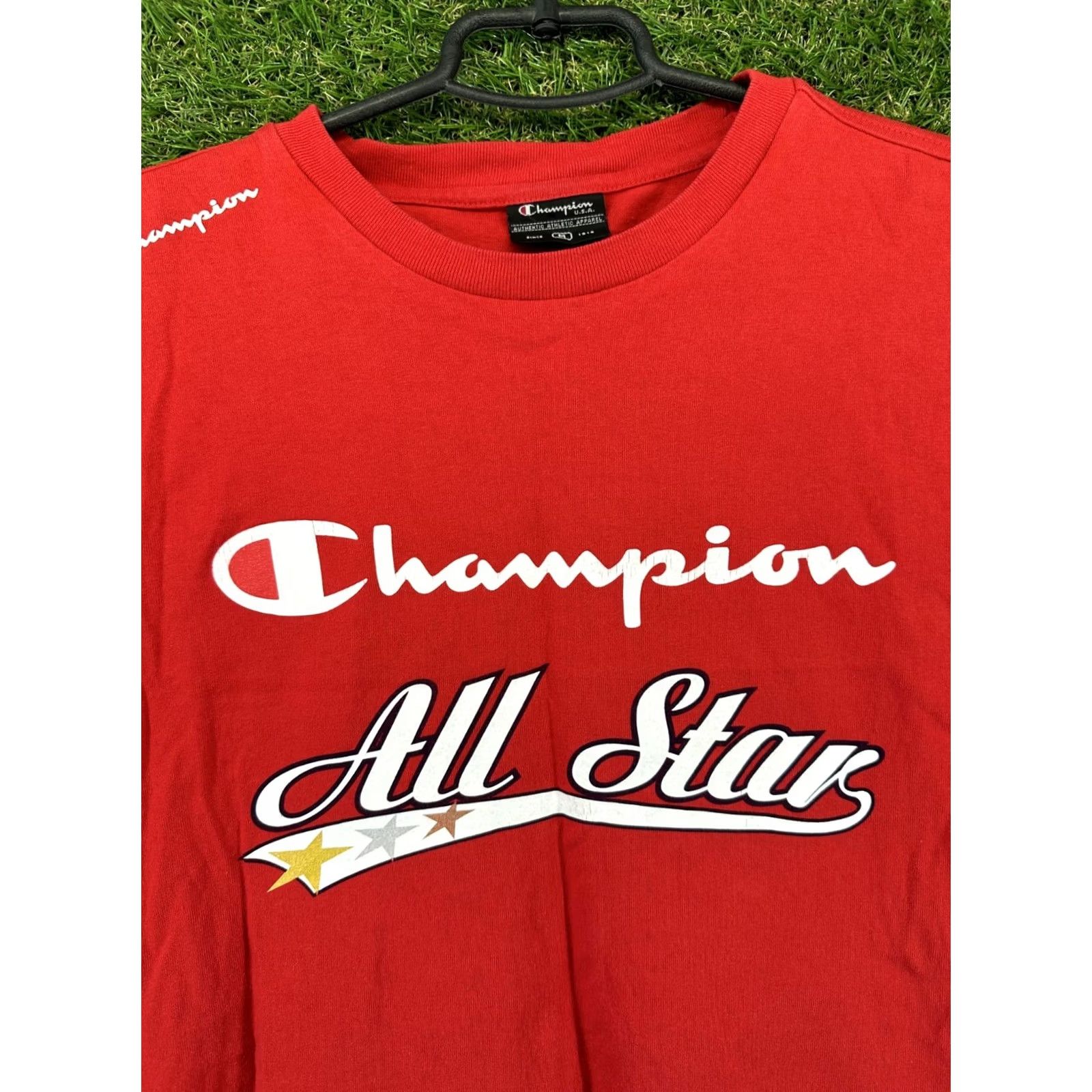 Champion Champion All Star Mens Tank Top T-Shirt Sleeveless Tee Jersey Trikot Size M Red Cotton Logo 100% Charted Regular Shirt Mens All Stars 90s Theme Size US M / EU 48-50 / 2 - 6 Thumbnail