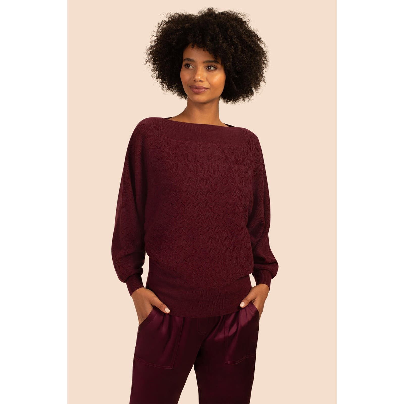 image of Trina Turk Halima Relaxed Wool Sweater - /red - S, Women's (Size Small)