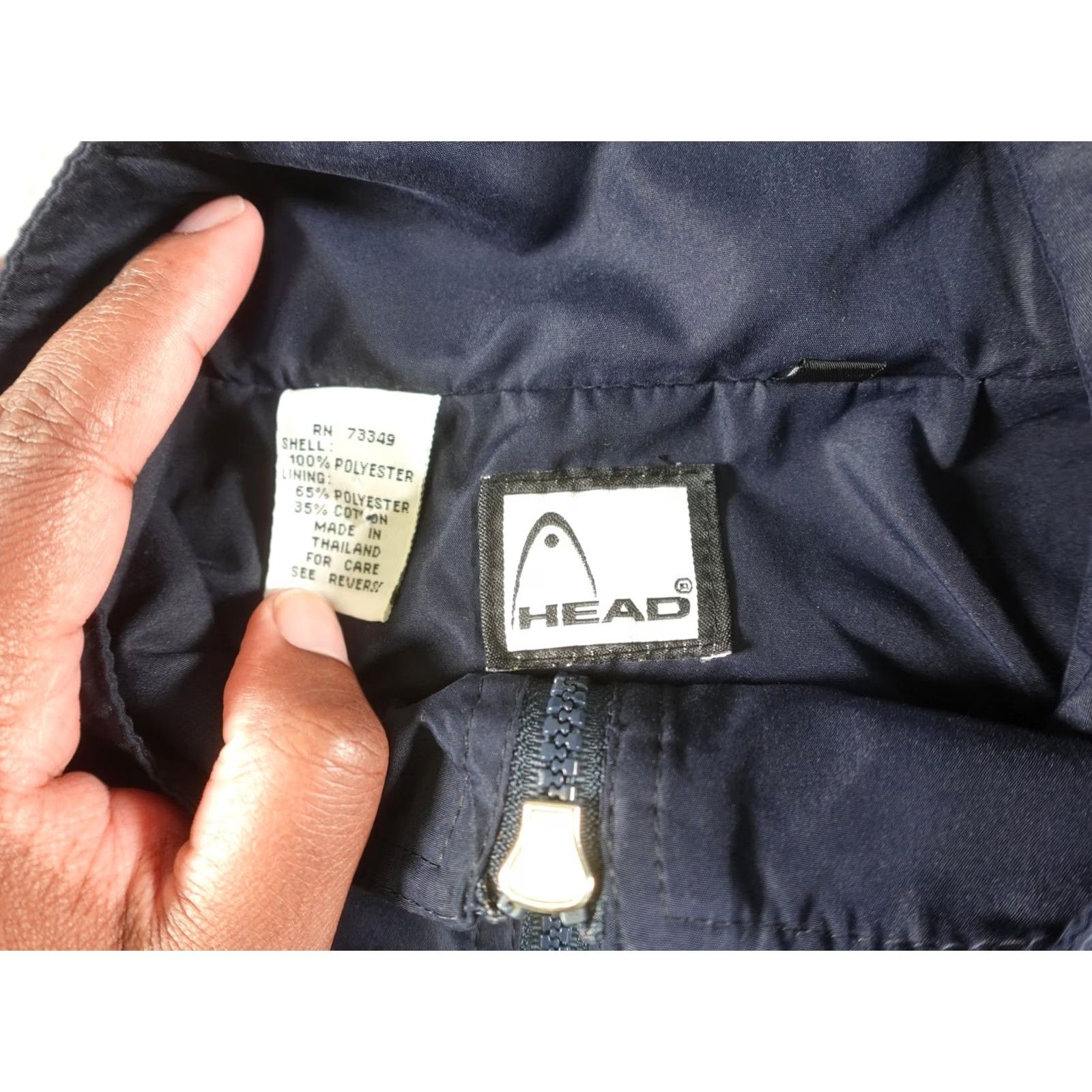 Vintage VINTAGE HEAD Jacket Mens XL Blue Stripe Windbreaker Zip Pockets 90s Tailored? Size US XL / EU 56 / 4 - 6 Thumbnail