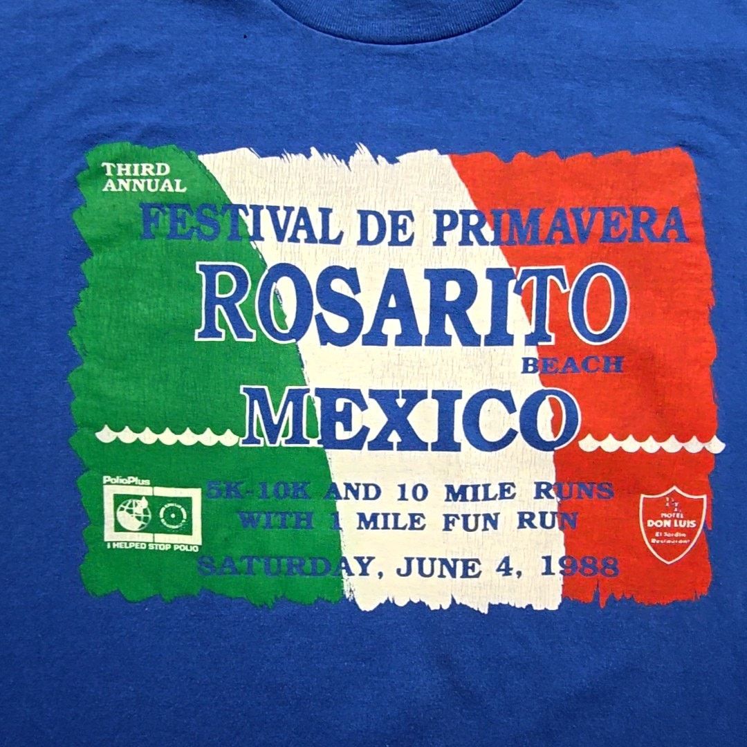 TEE JAYS Vintage Rosarito Mexico Festival 5k 10k Run Blue L T-Shirt Size US L / EU 52-54 / 3 - 2 Thumbnail